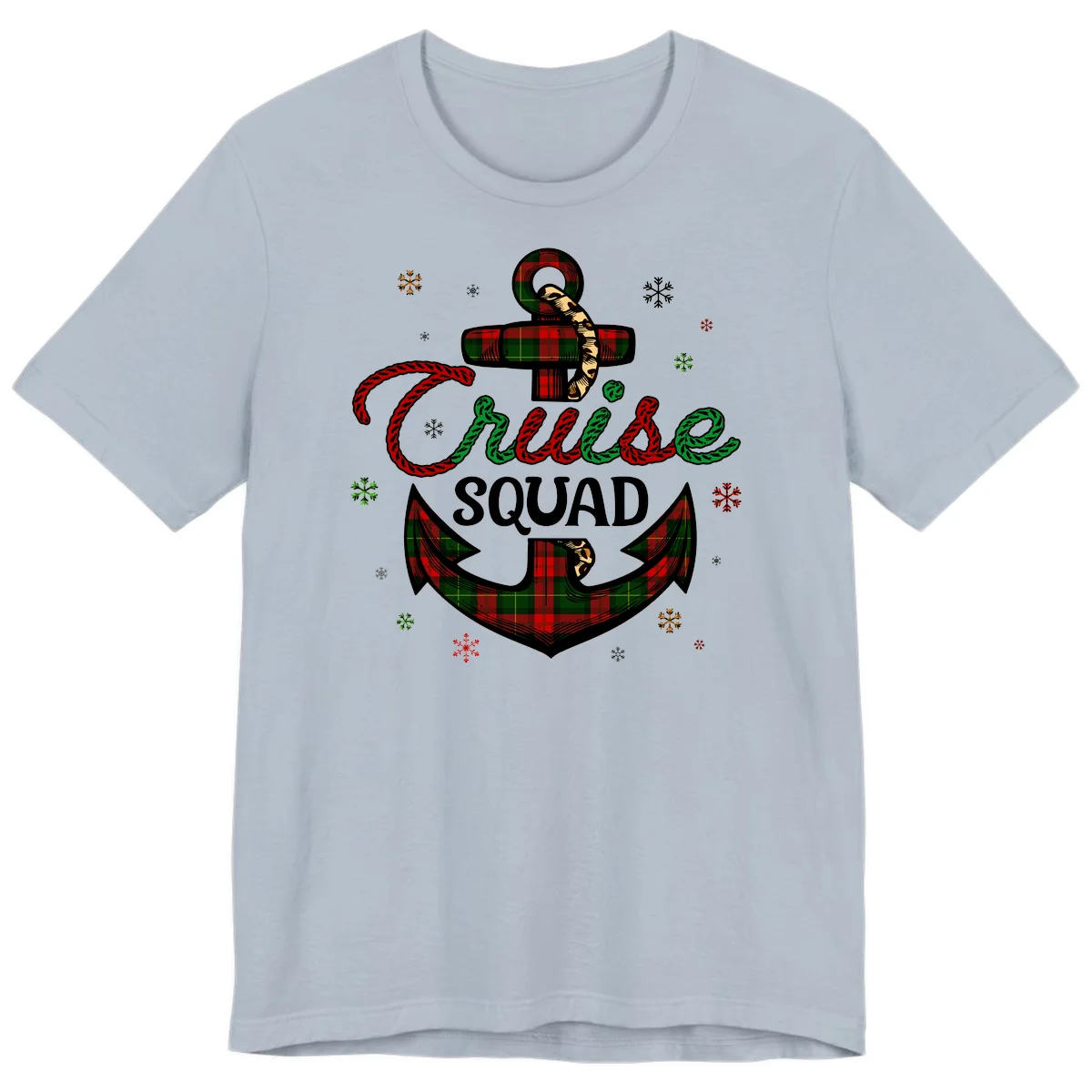 Cruise Squad Anchor Holiday Premium T-Shirt in Light Blue
