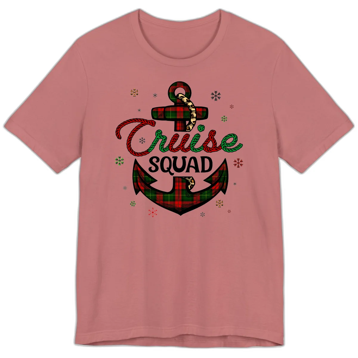 Cruise Squad Anchor Holiday Premium T-Shirt in Mauve