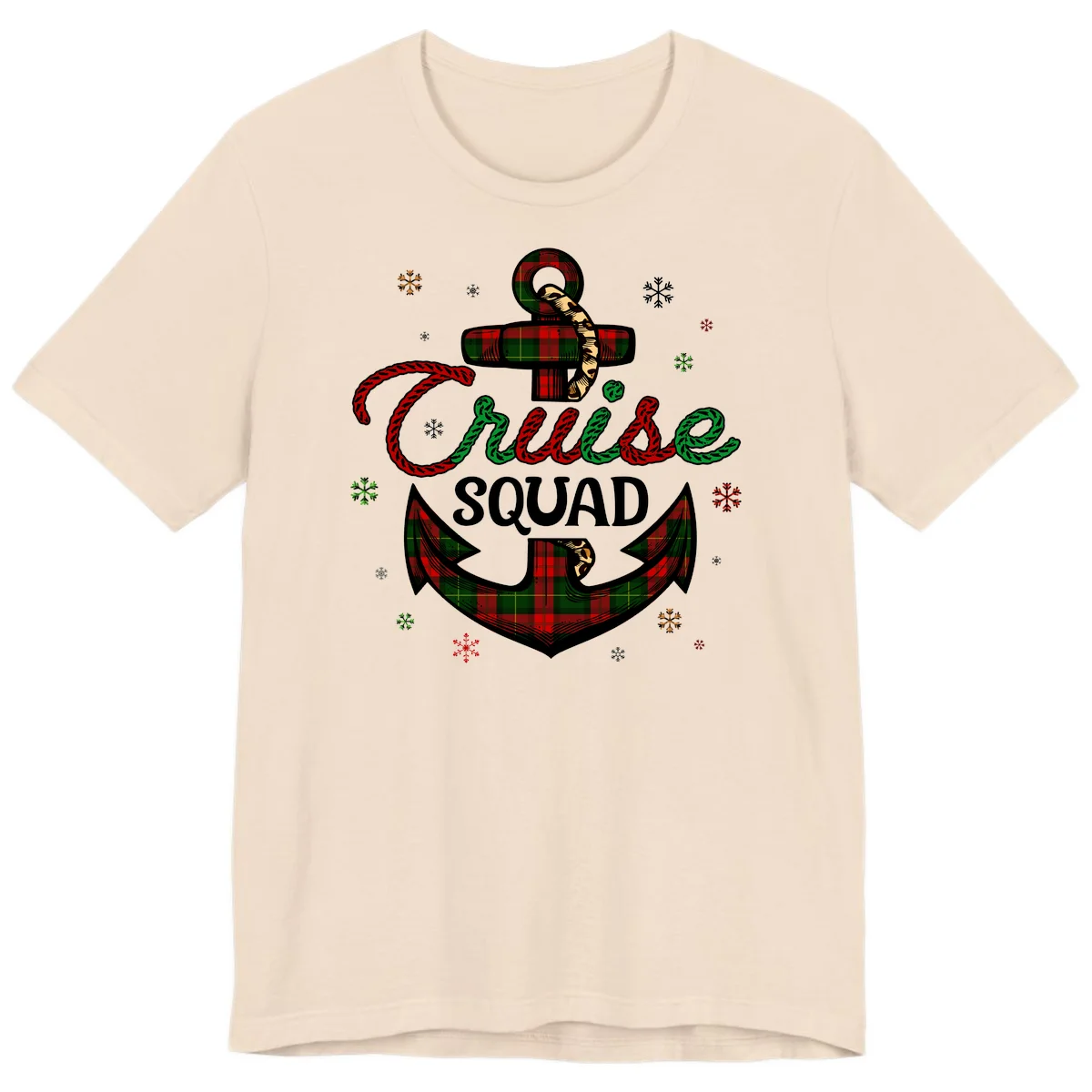 Cruise Squad Anchor Holiday Premium T-Shirt in Soft Cream