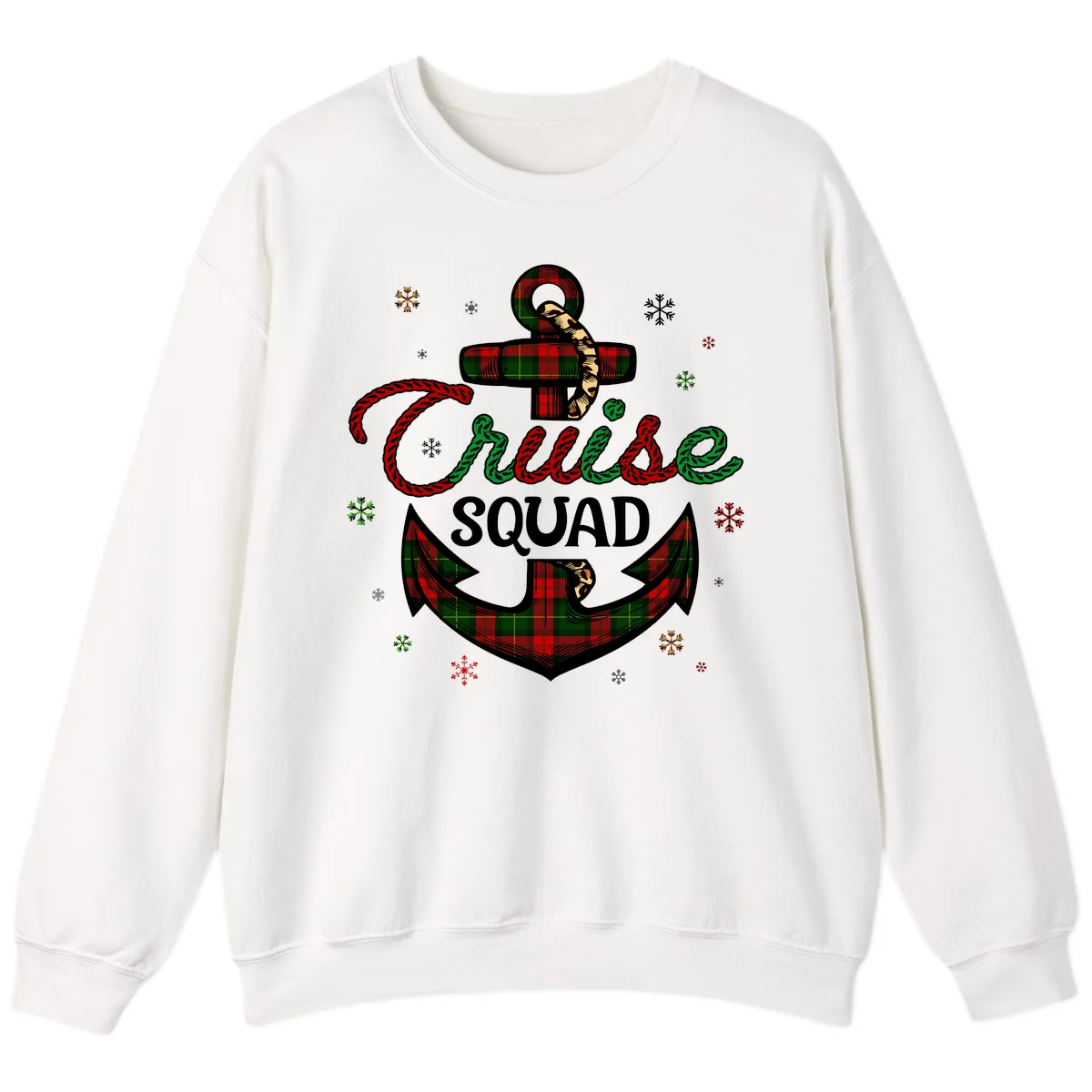 Cruise Squad Anchor Holiday Sweatshirt in White