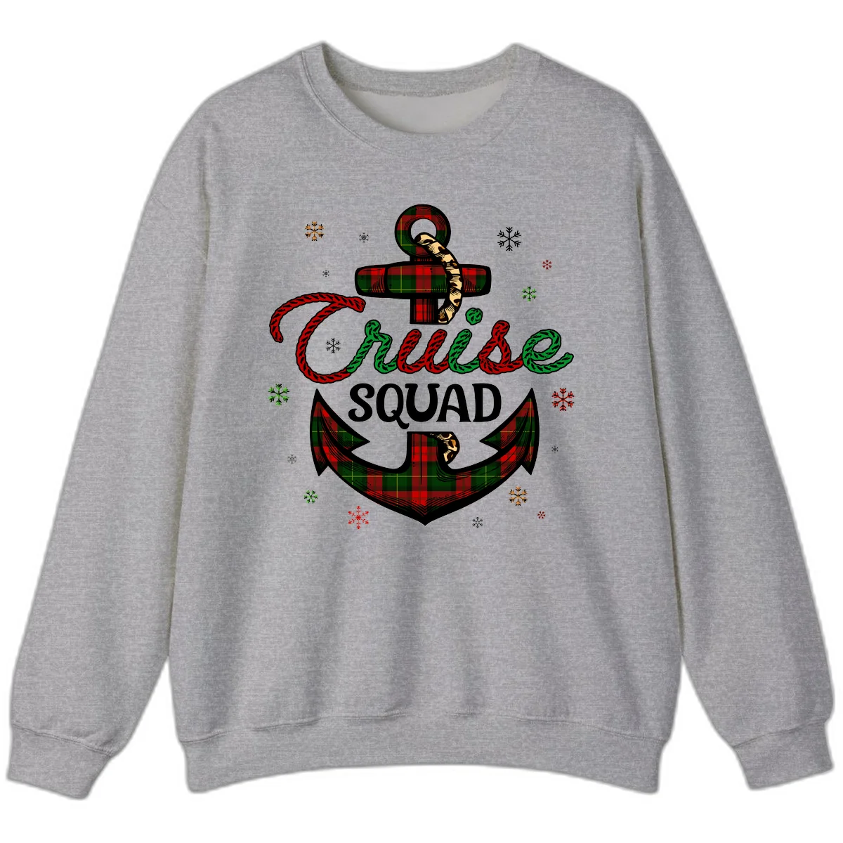Cruise Squad Anchor Holiday Sweatshirt in Sport Grey