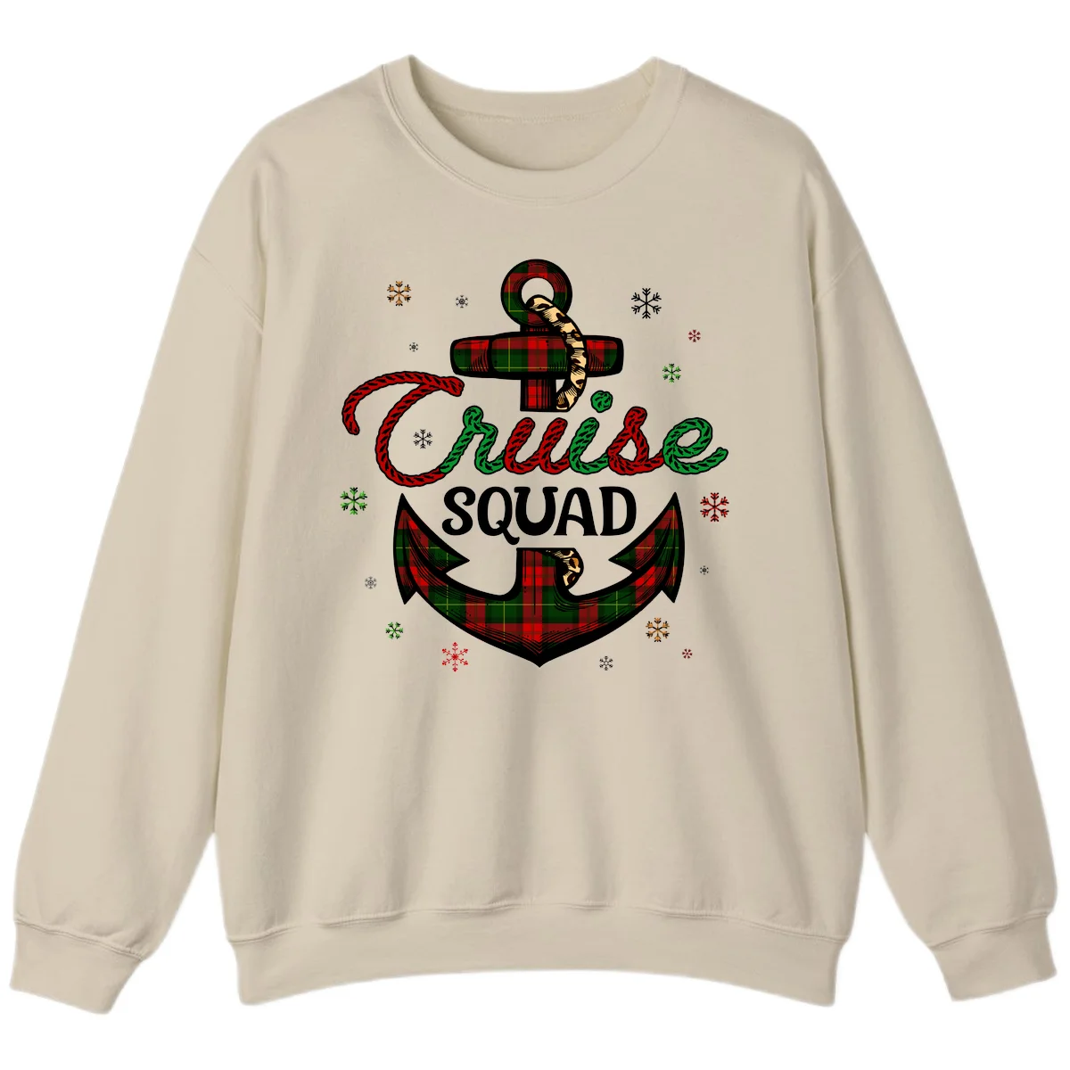 Cruise Squad Anchor Holiday Sweatshirt in Sand
