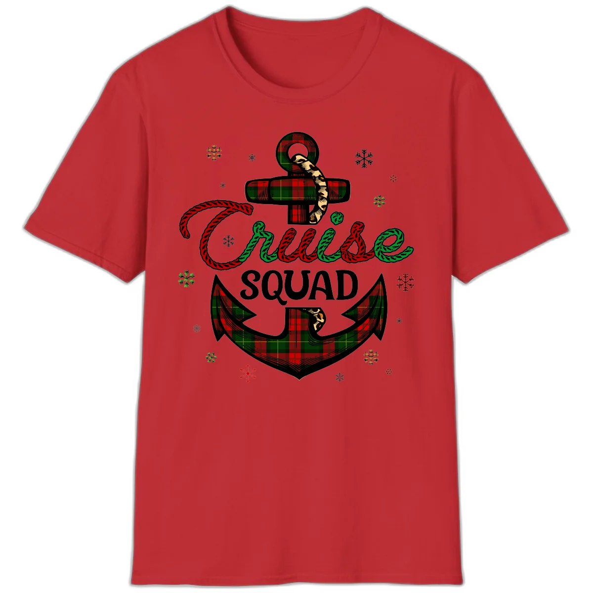 Cruise Squad Anchor Holiday T-Shirt in Red