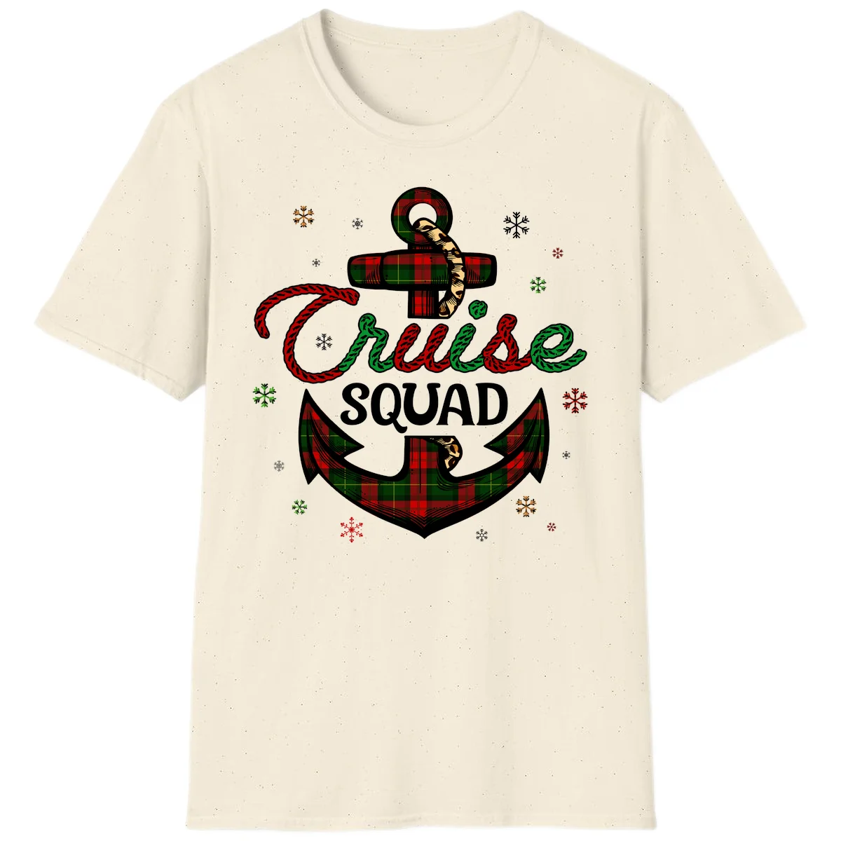 Cruise Squad Anchor Holiday T-Shirt in Natural