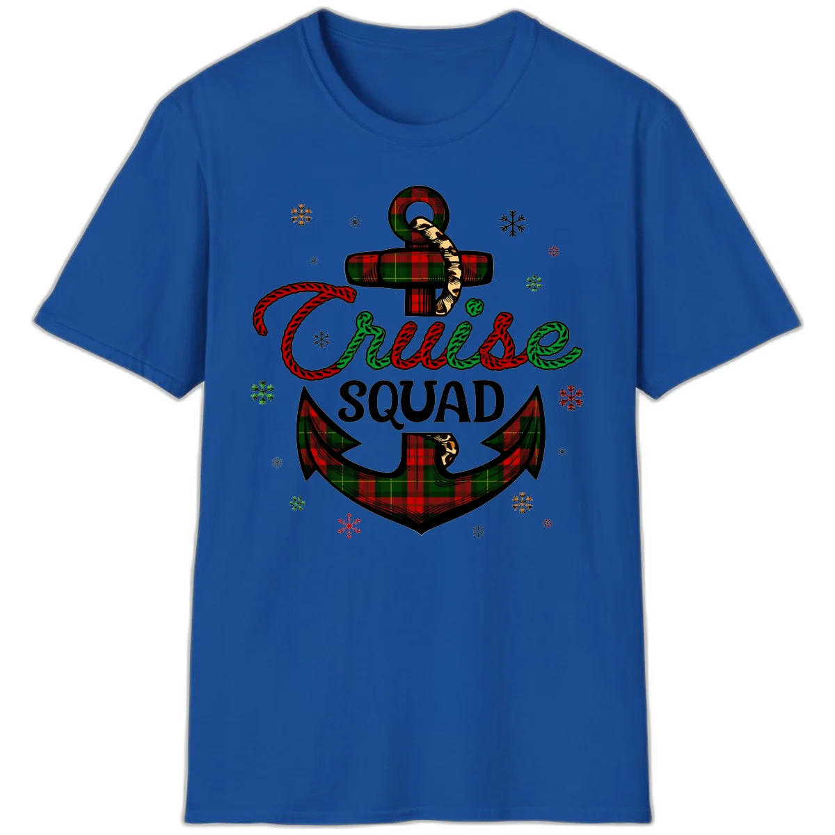Cruise Squad Anchor Holiday T-Shirt in Royal