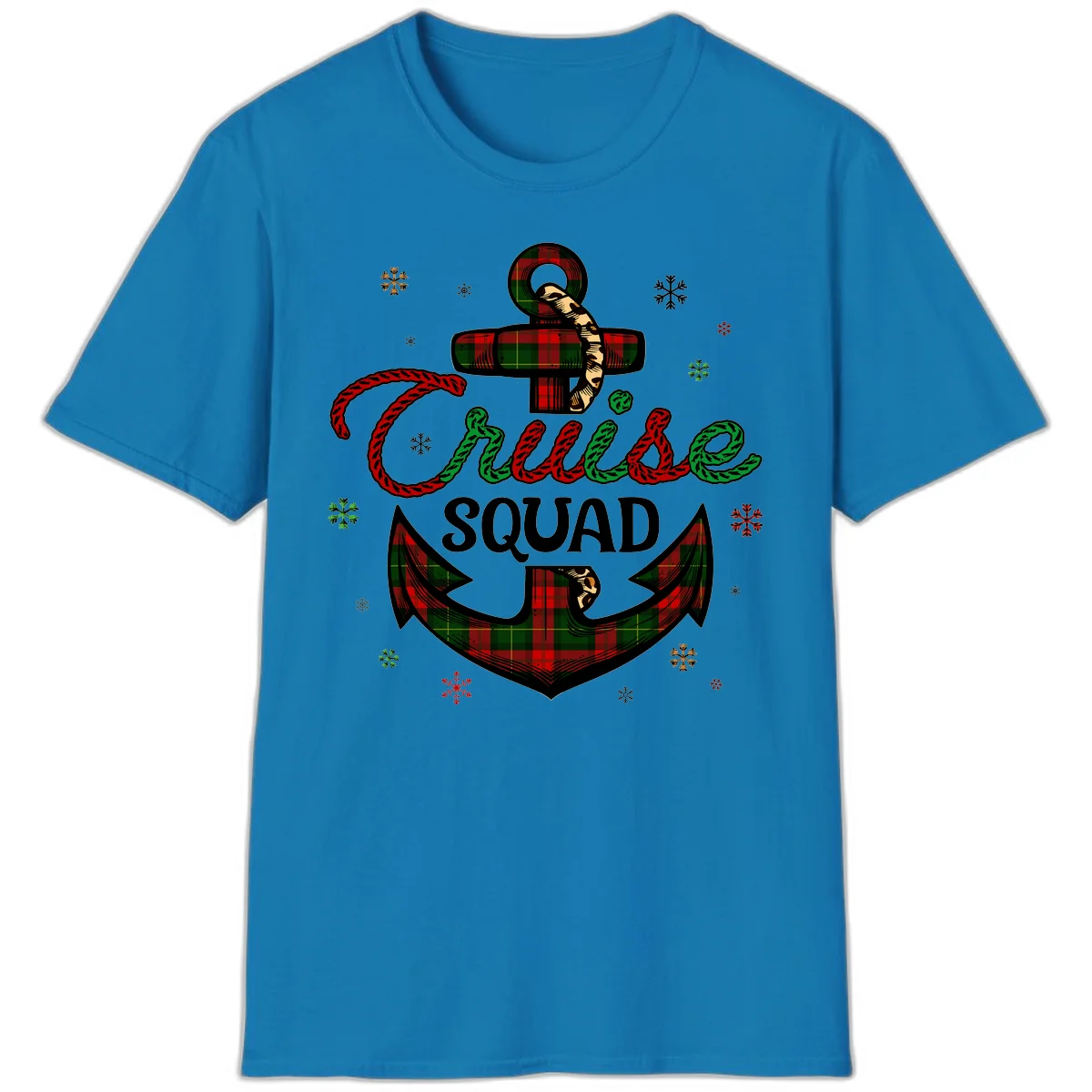 Cruise Squad Anchor Holiday T-Shirt in Sapphire