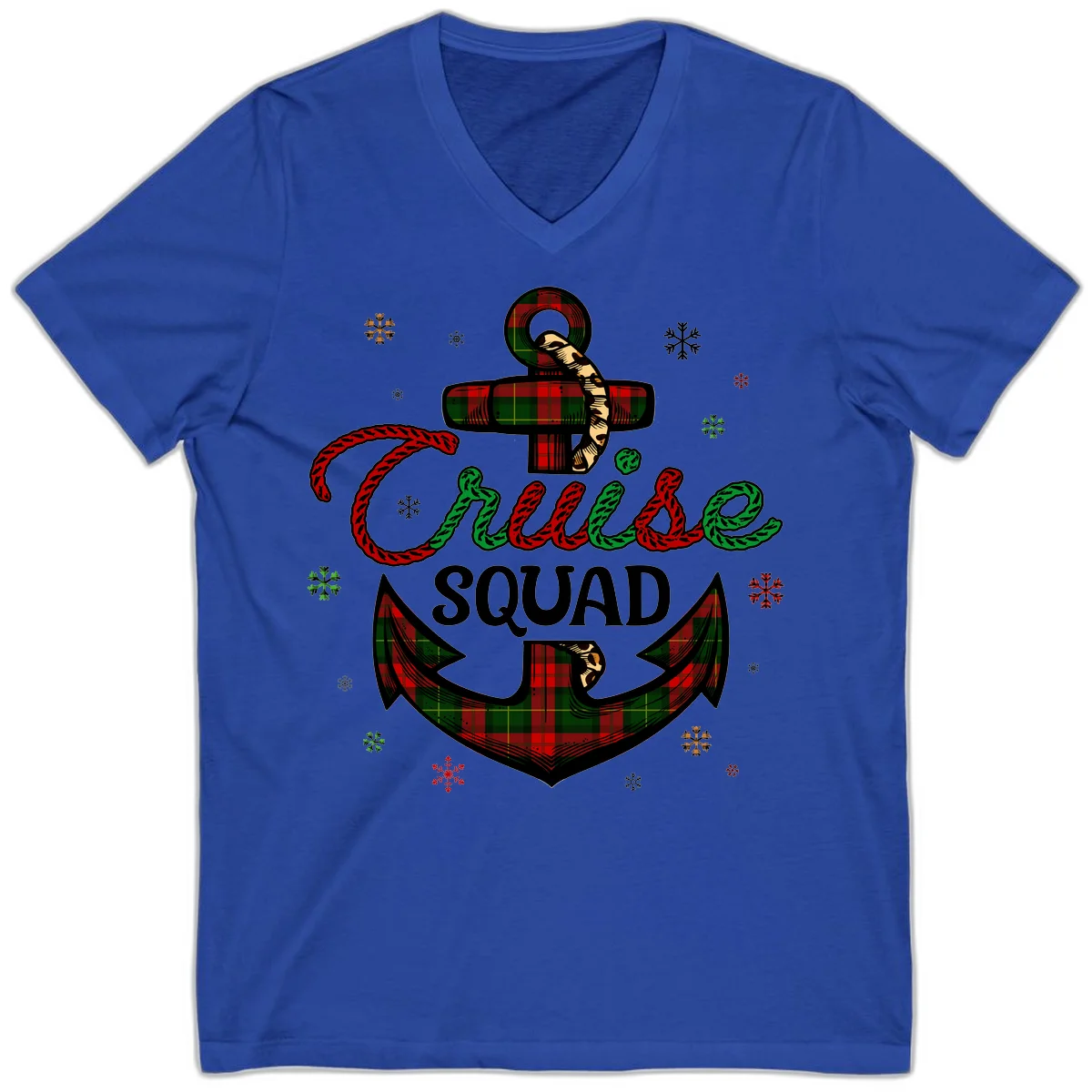 Cruise Squad Anchor Holiday V-Neck in True Royal