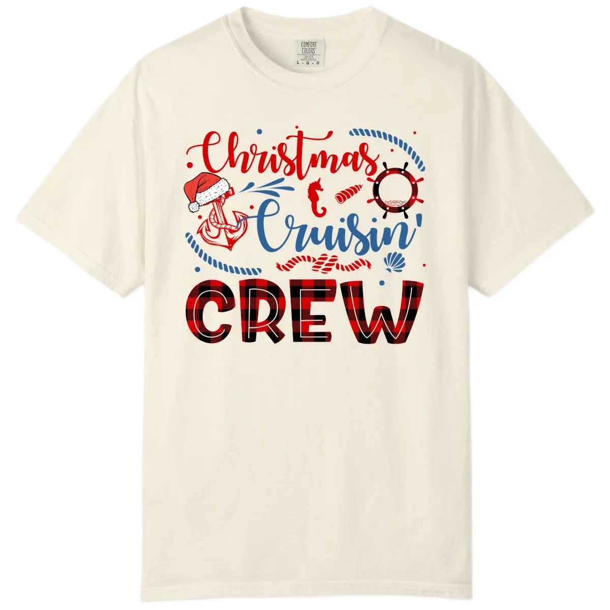 Christmas Cruisin' Cousin Crew Comfort Color Tee in Ivory