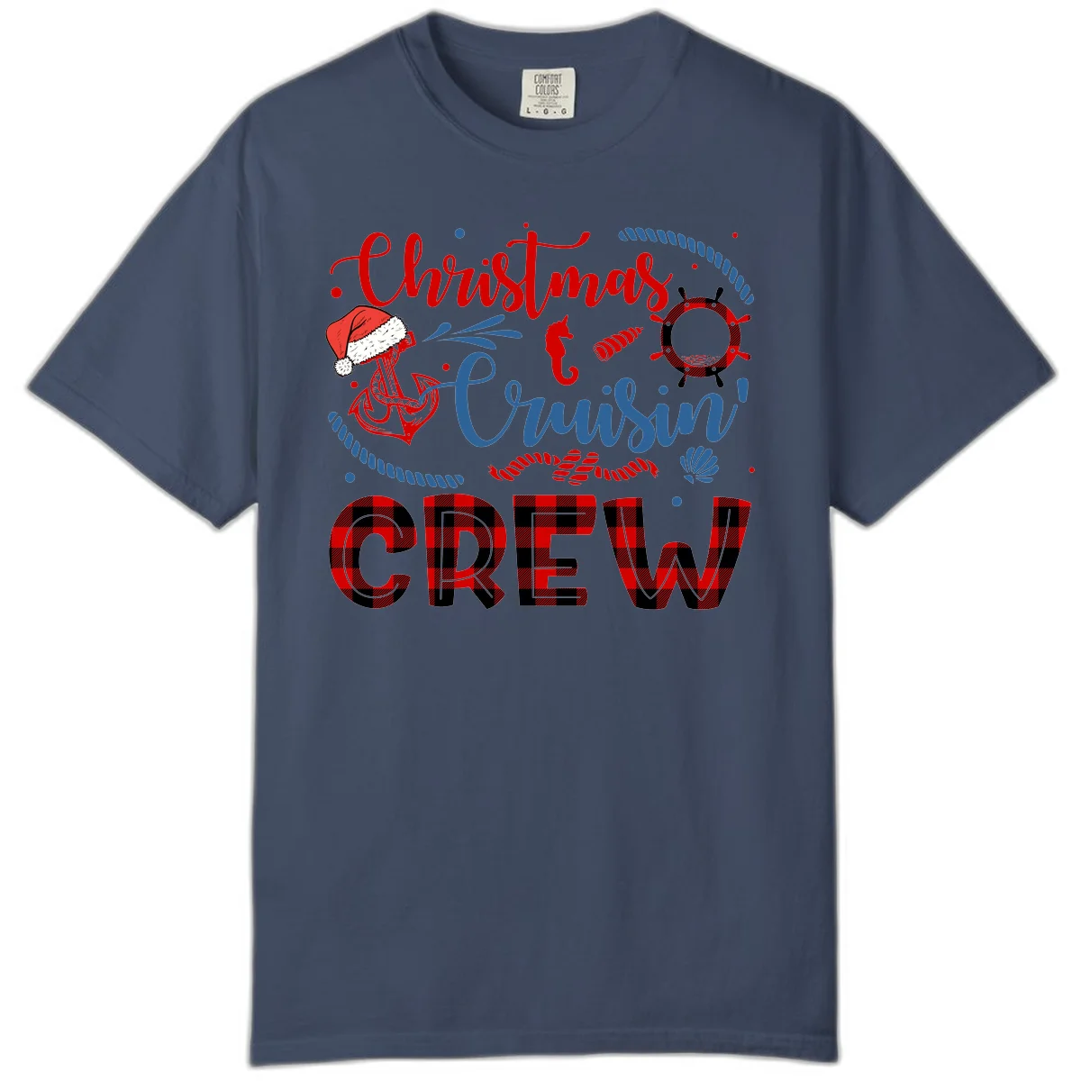 Christmas Cruisin' Cousin Crew Comfort Color Tee in Midnight