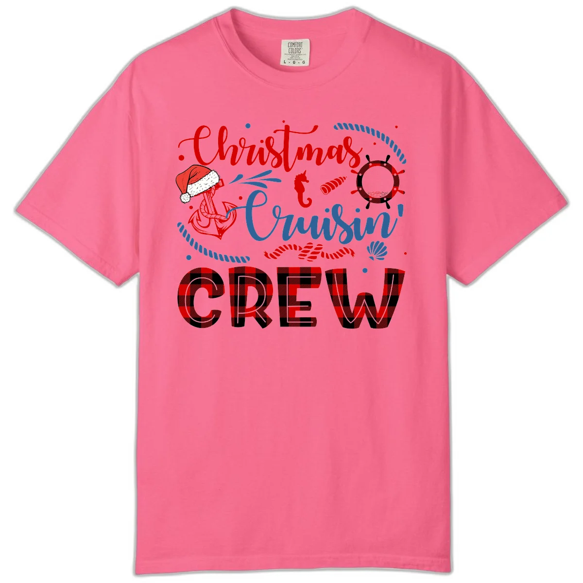 Christmas Cruisin' Cousin Crew Comfort Color Tee in Crunchberry