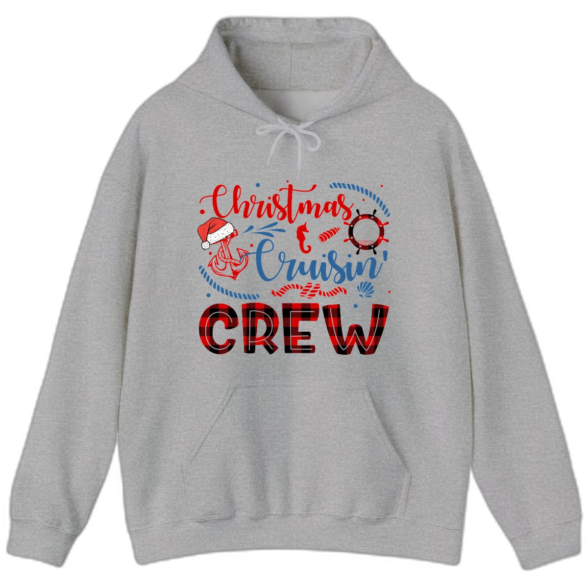 Christmas Cruisin' Cousin Crew Hoodie in Sport Grey