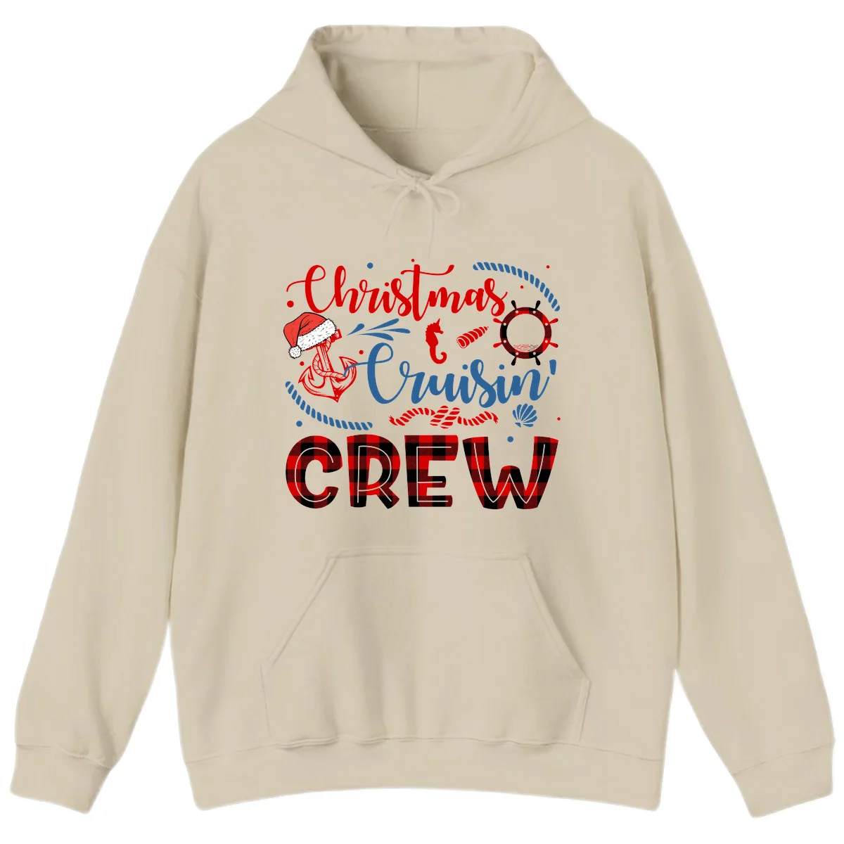 Christmas Cruisin' Cousin Crew Hoodie in Sand