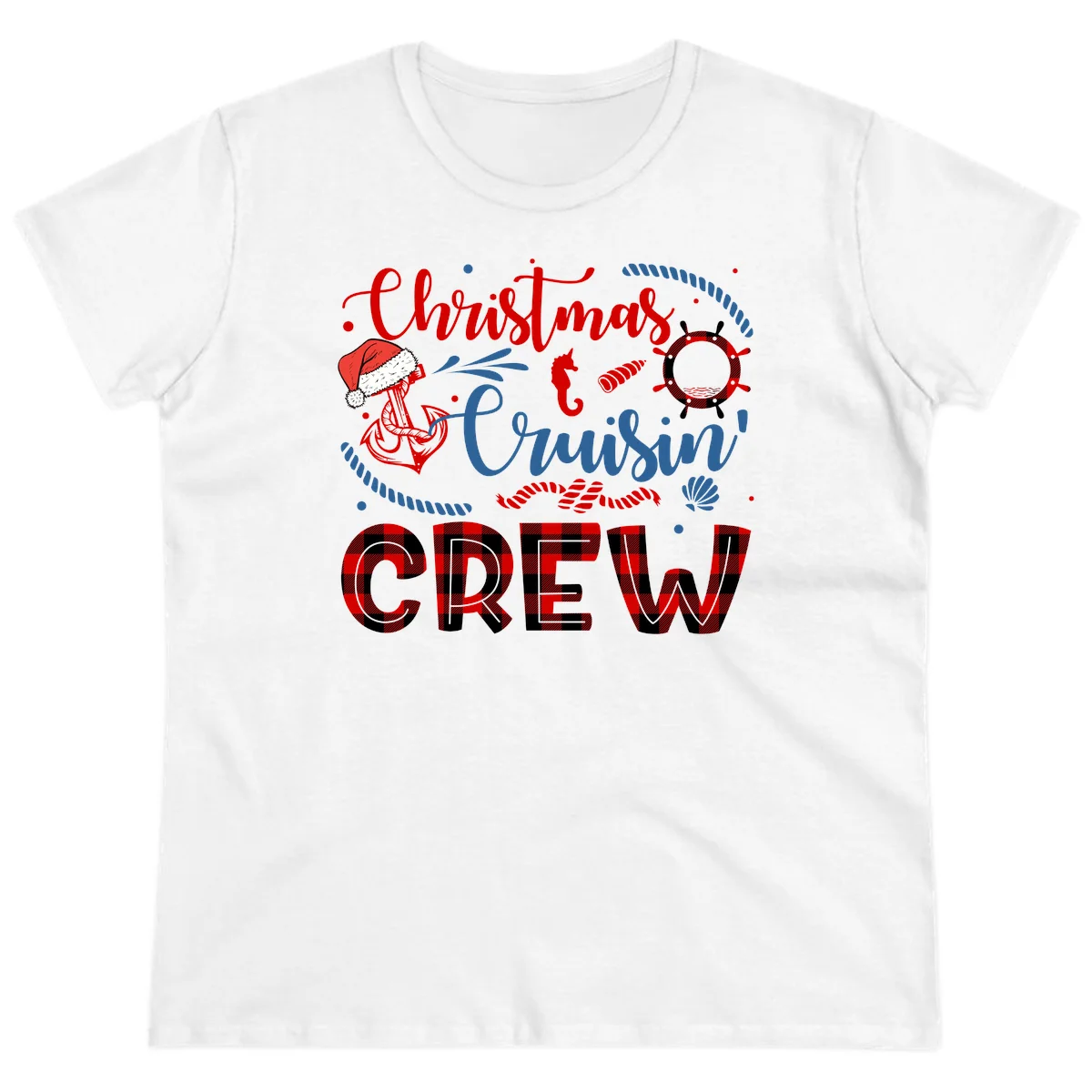 Christmas Cruisin' Cousin Crew Ladies Tee in White