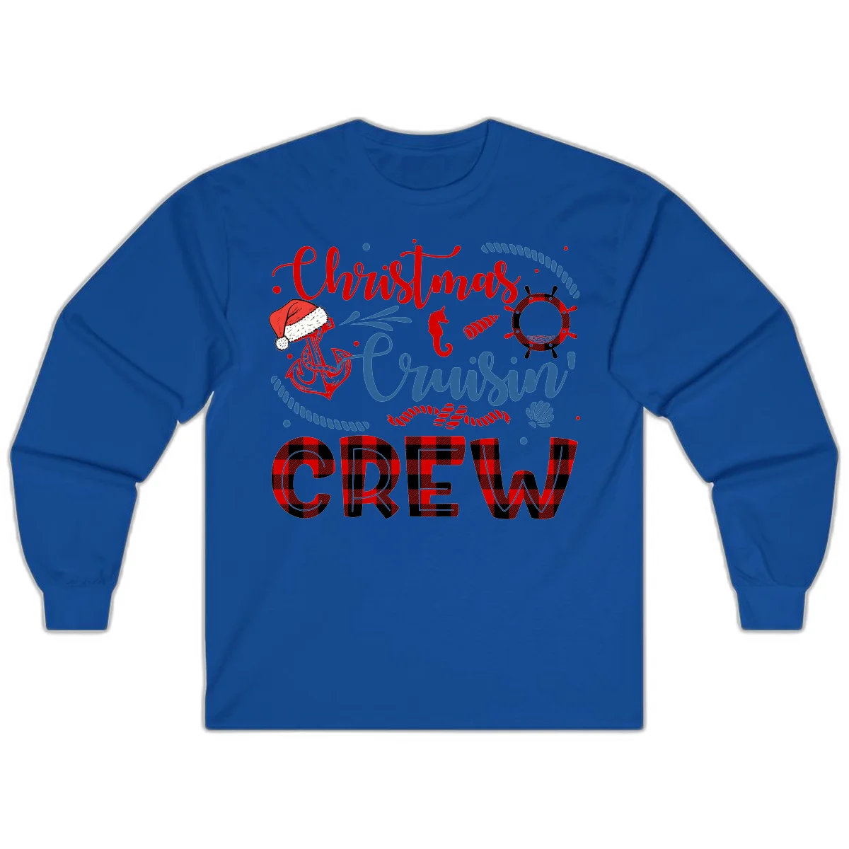 Christmas Cruisin' Cousin Crew Long Sleeve Tee in Royal