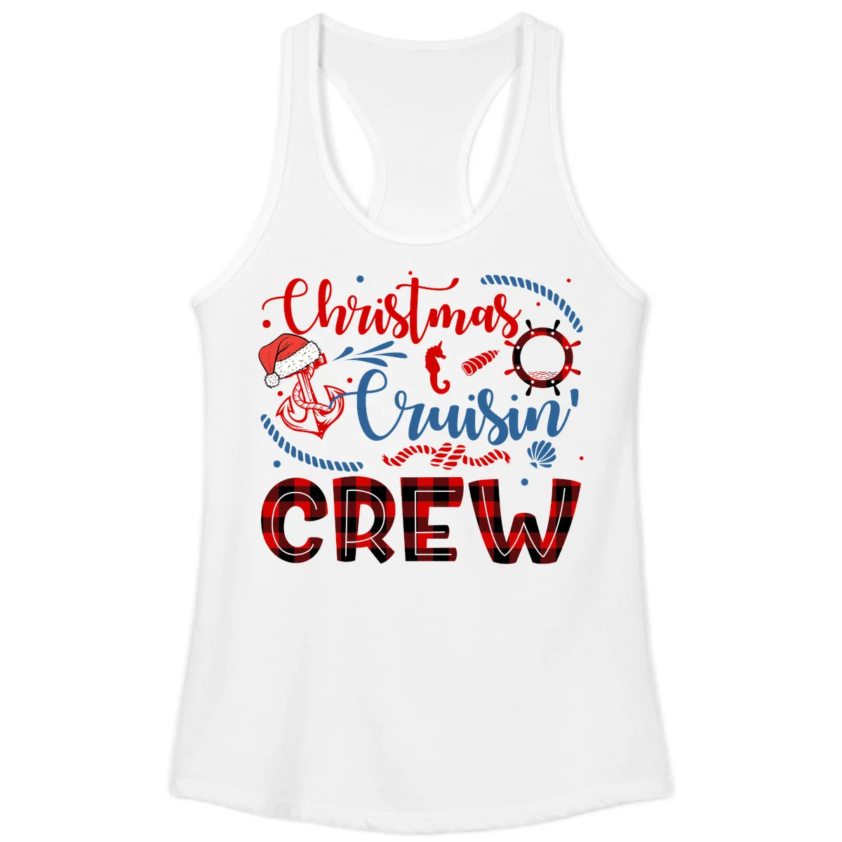 Christmas Cruisin' Cousin Crew Ladies Tank in White