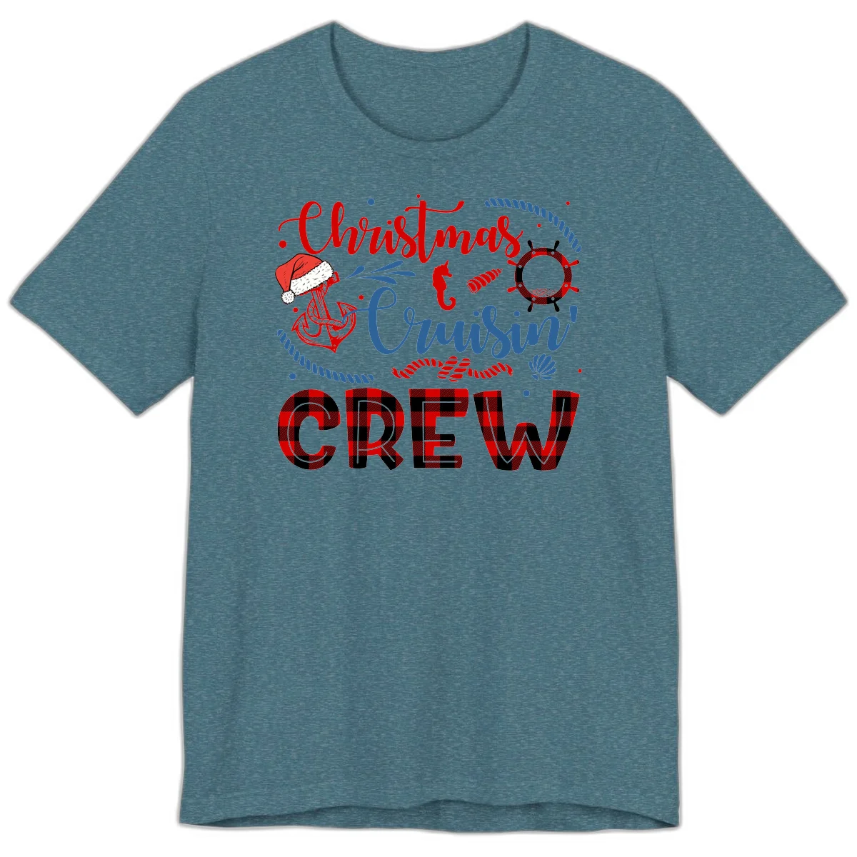Christmas Cruisin' Cousin Crew Premium T-Shirt in Heather Deep Teal