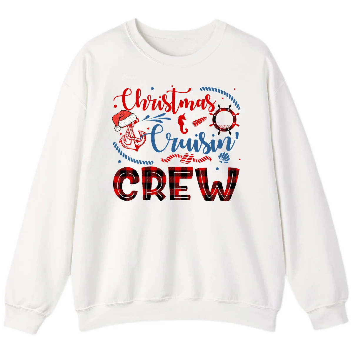 Christmas Cruisin' Cousin Crew Sweatshirt in White