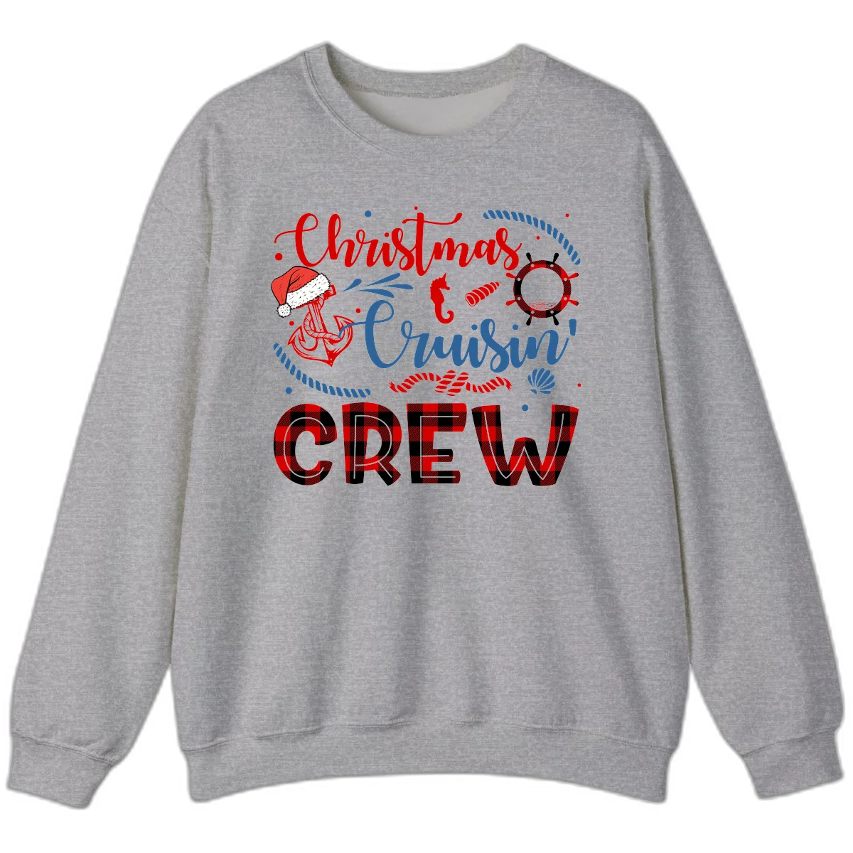 Christmas Cruisin' Cousin Crew Sweatshirt in Sport Grey