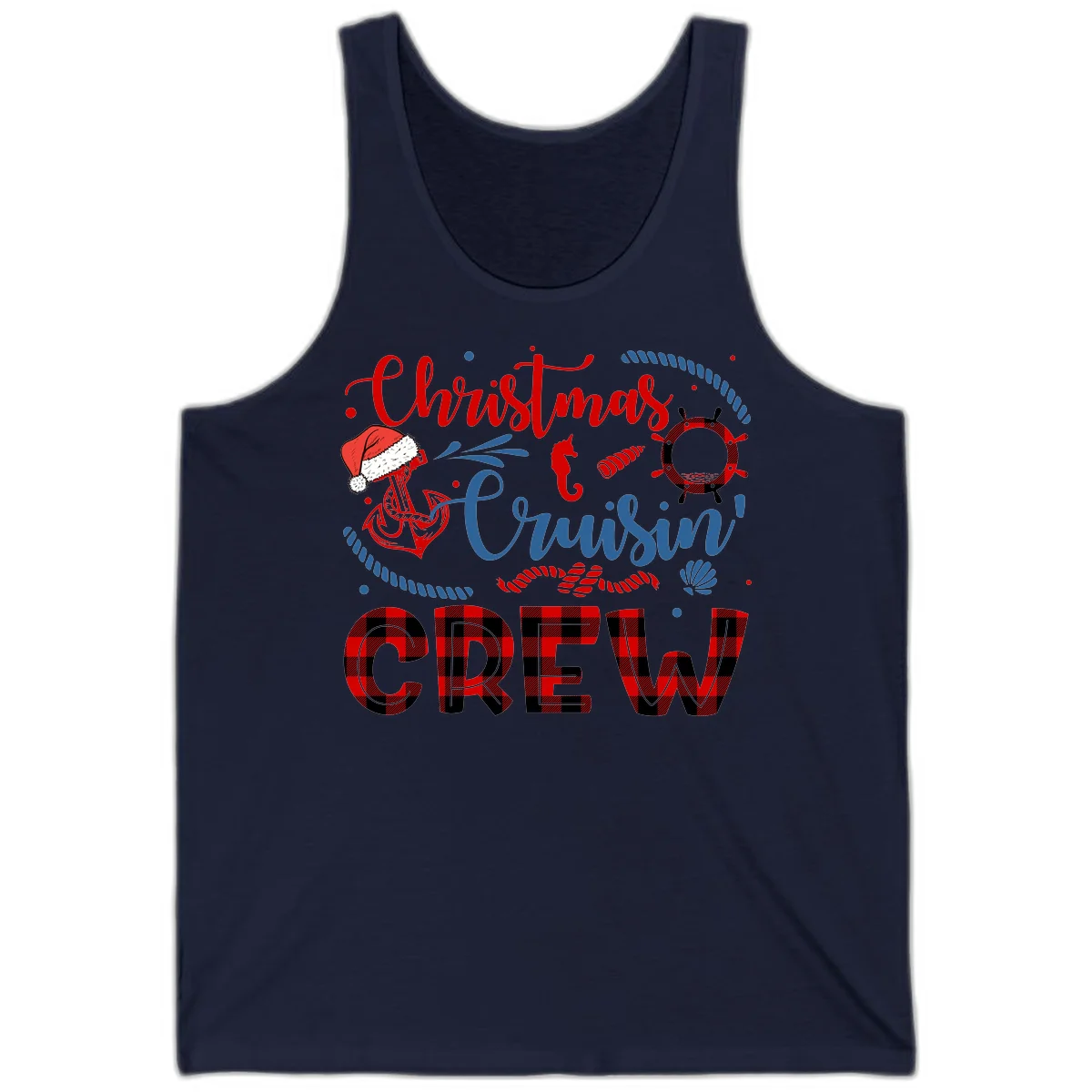 Christmas Cruisin' Cousin Crew Tank Top in Navy