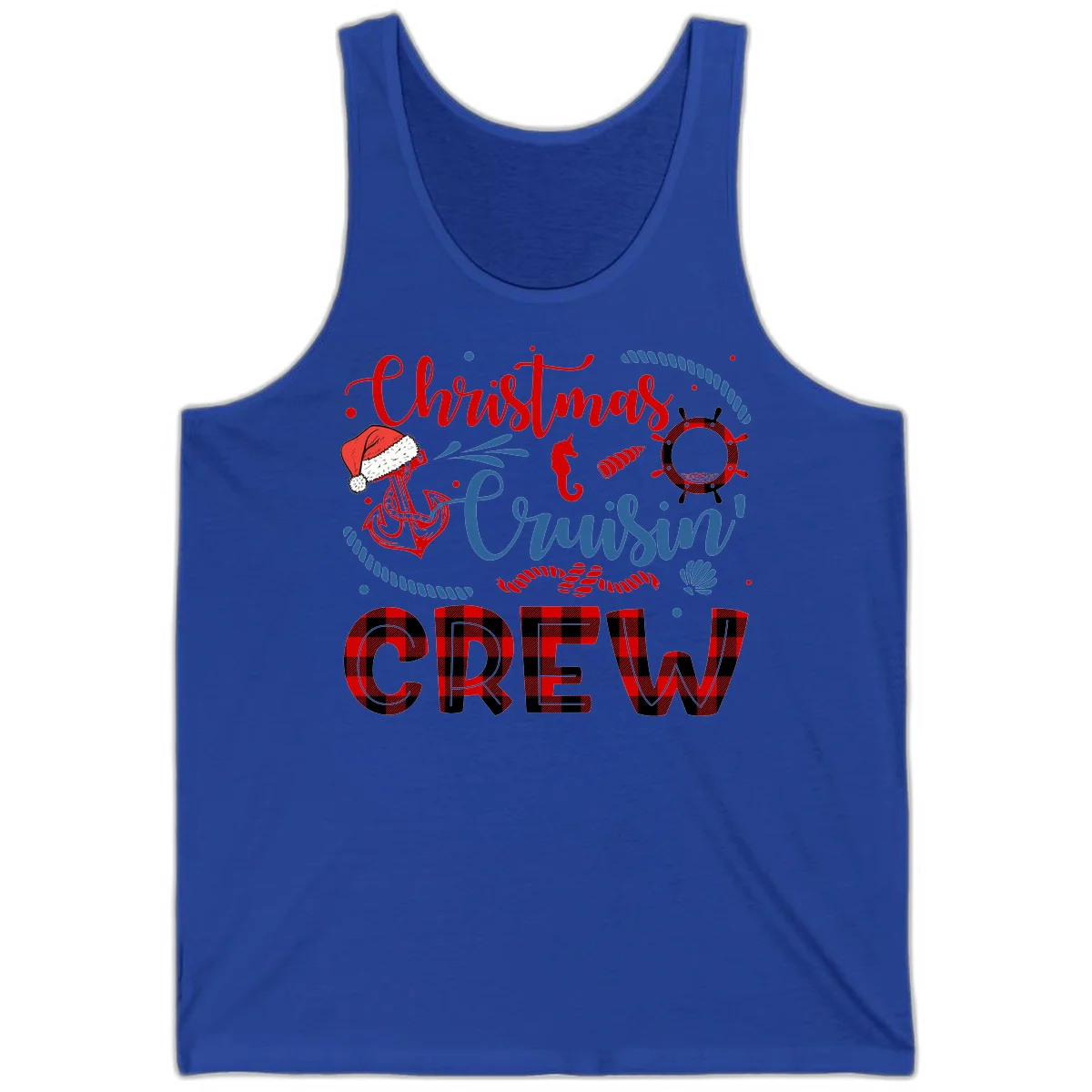 Christmas Cruisin' Cousin Crew Tank Top in True Royal