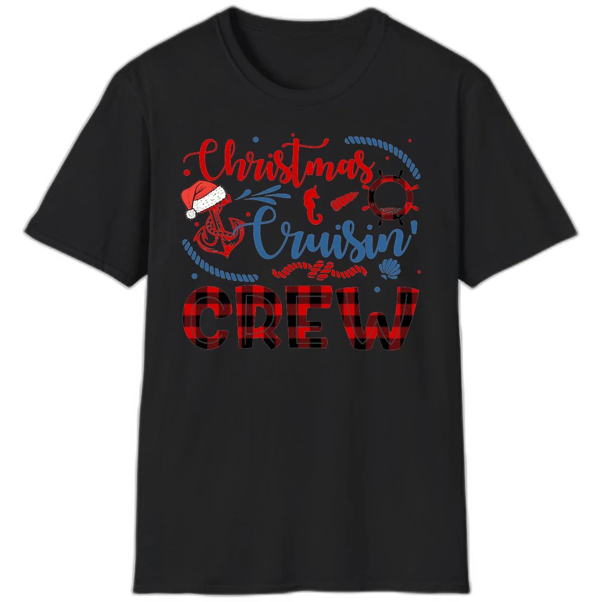 Christmas Cruisin' Cousin Crew T-Shirt in Black
