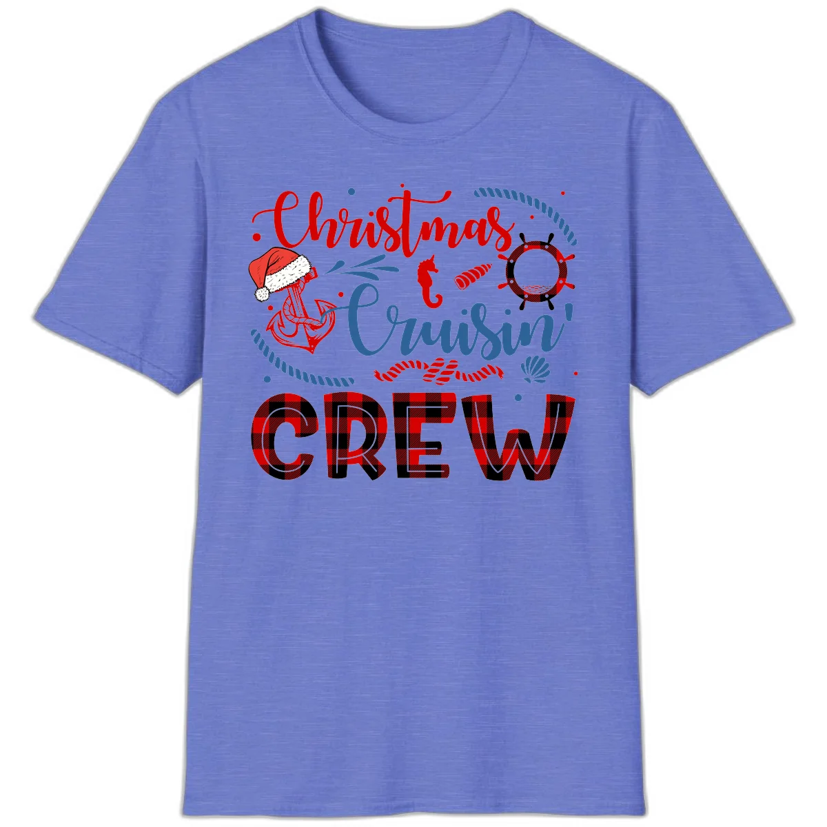 Christmas Cruisin' Cousin Crew T-Shirt in Heather Royal