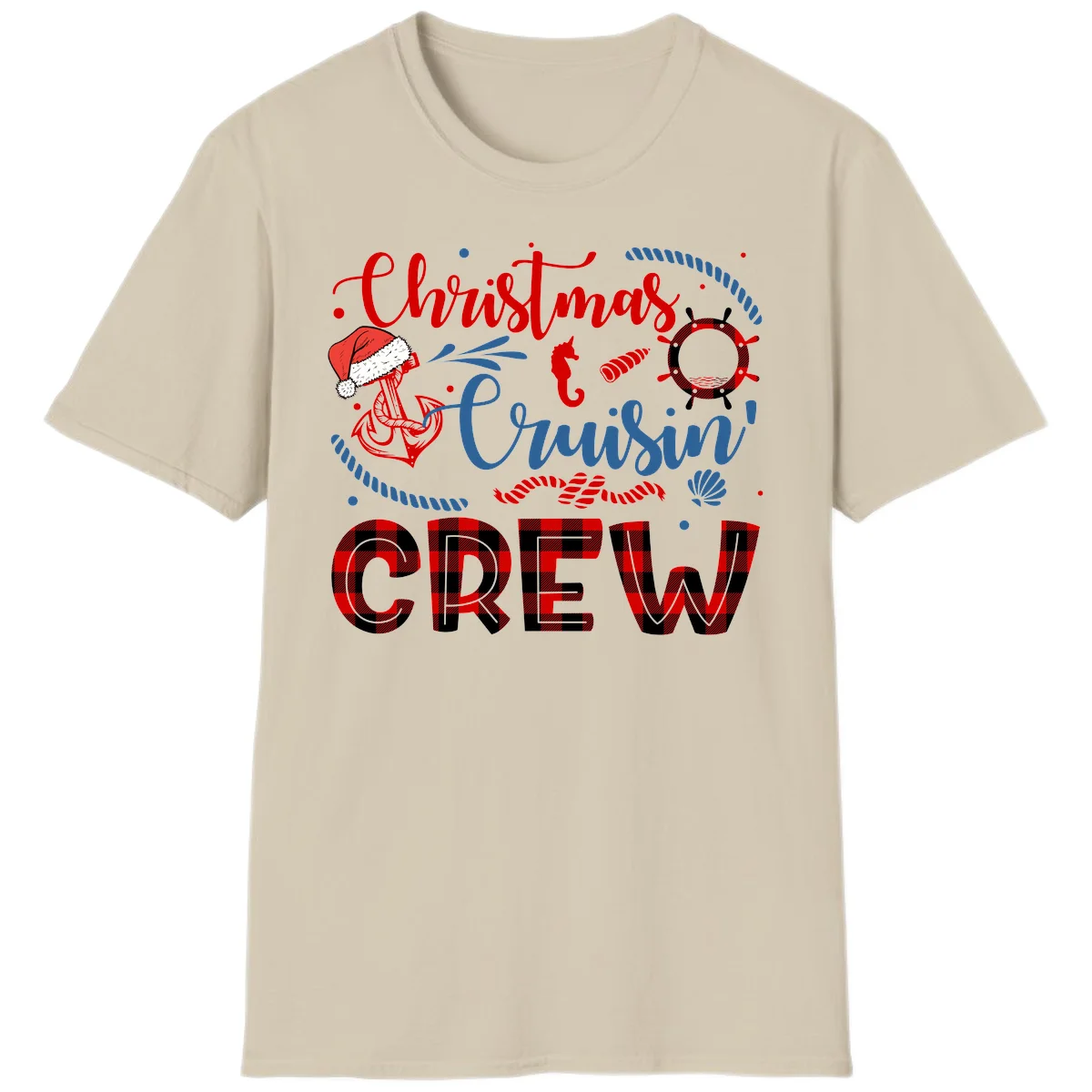 Christmas Cruisin' Cousin Crew T-Shirt in Sand
