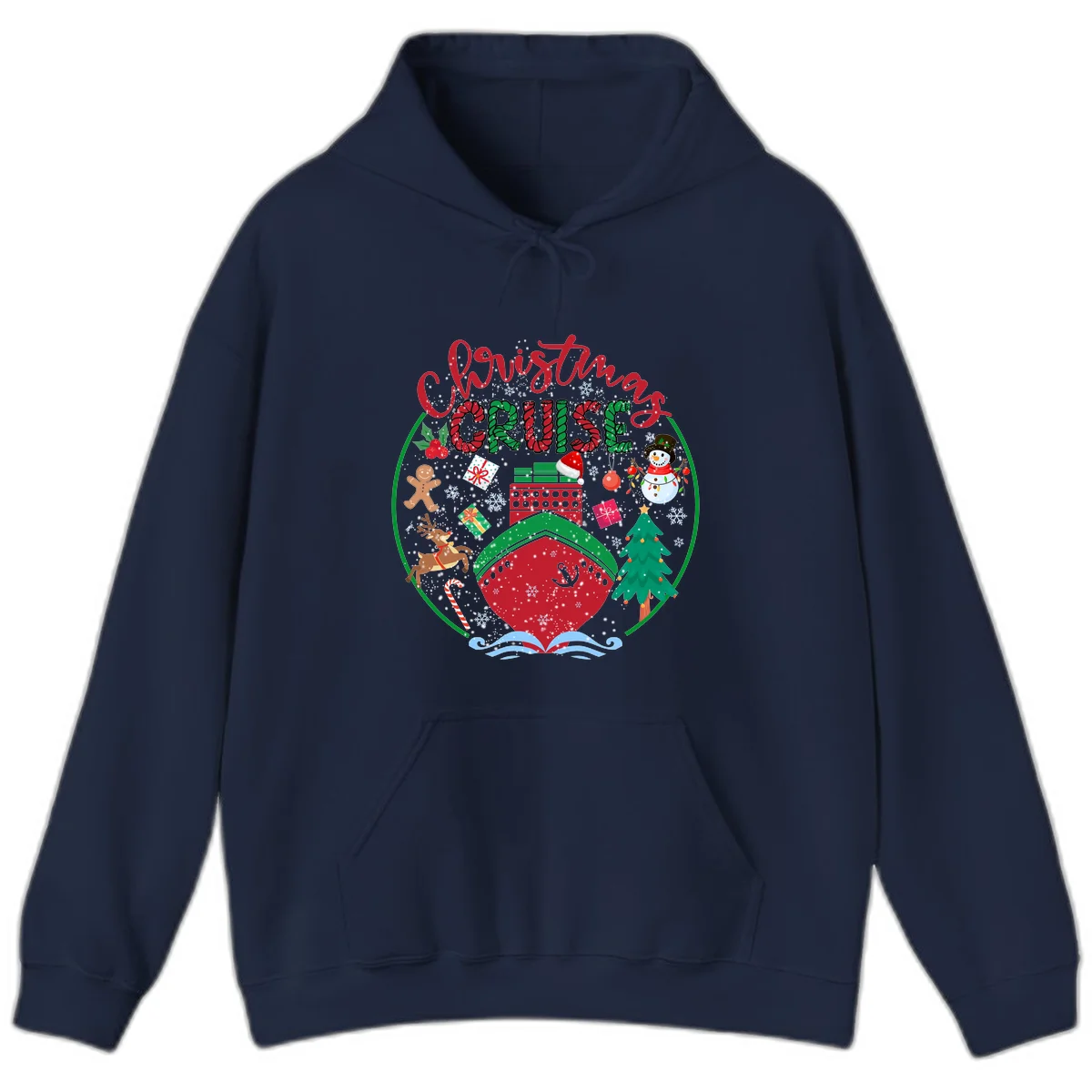 Cruising Cheer Holiday Christmas Cruise Hoodie in Navy
