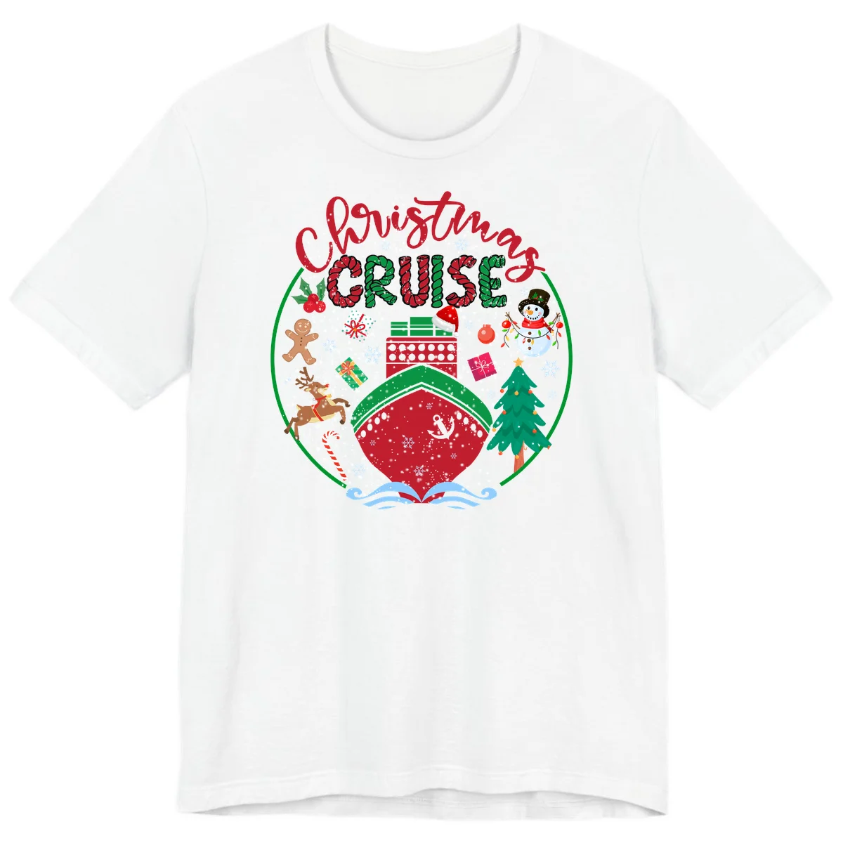 Cruising Cheer Holiday Premium Cruise Tee in White
