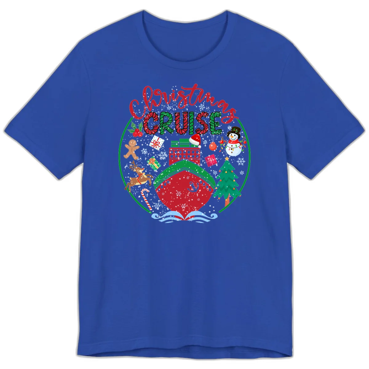 Cruising Cheer Holiday Premium Cruise Tee in True Royal