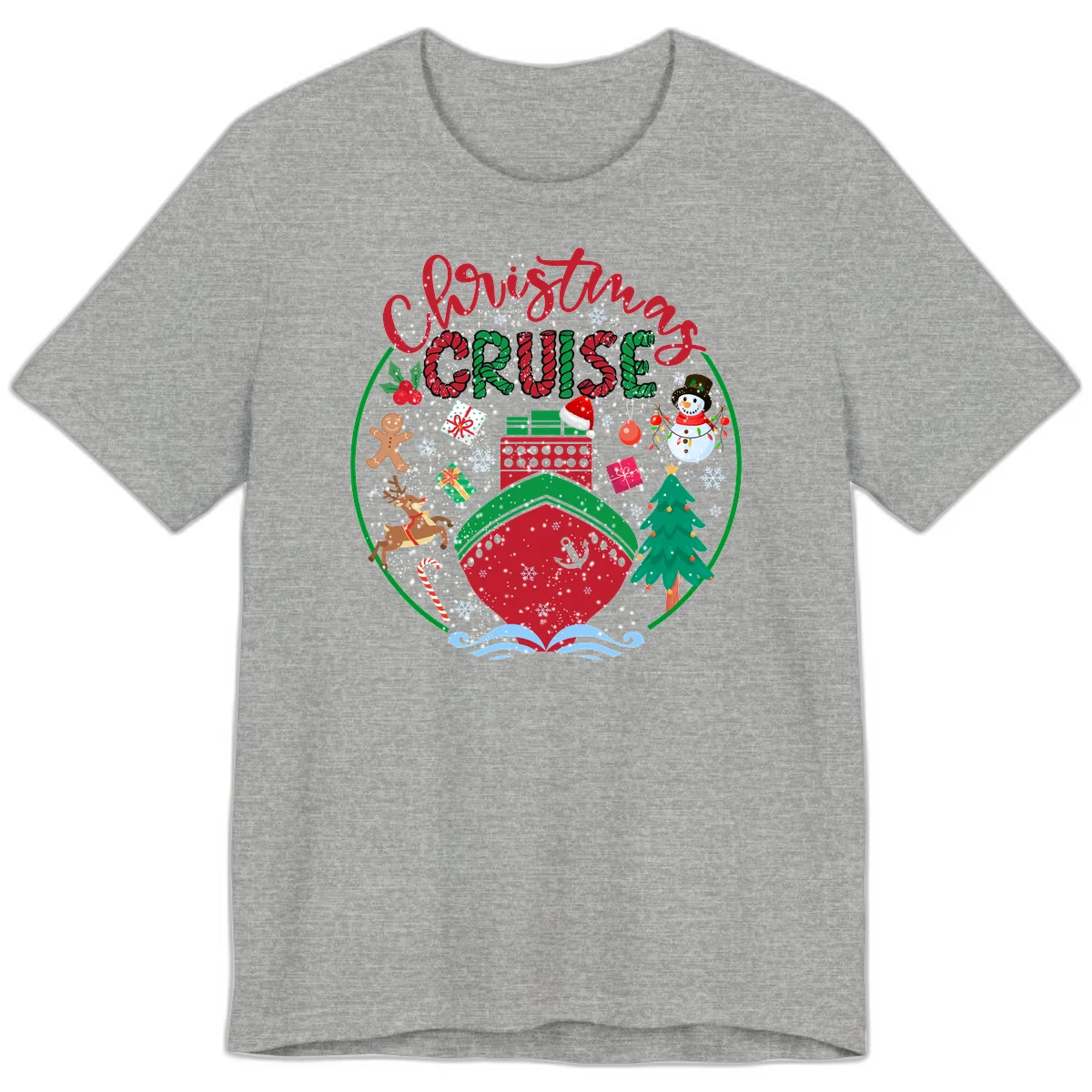 Cruising Cheer Holiday Premium Cruise Tee in Athletic Heather