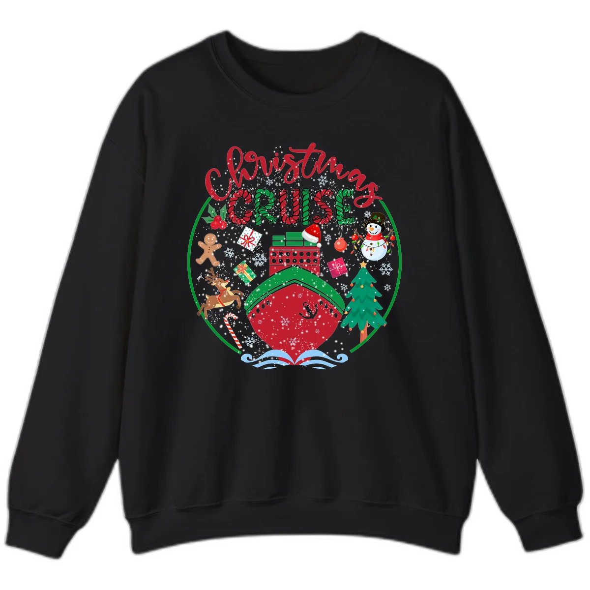 Cruising Cheer Holiday Christmas Cruise Sweatshirt in Black