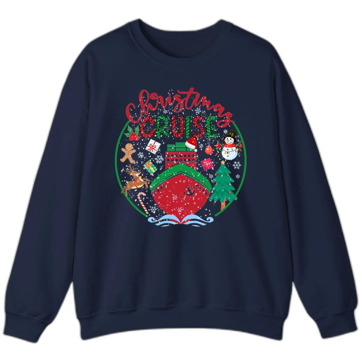 Cruising Cheer Holiday Christmas Cruise Sweatshirt in Navy