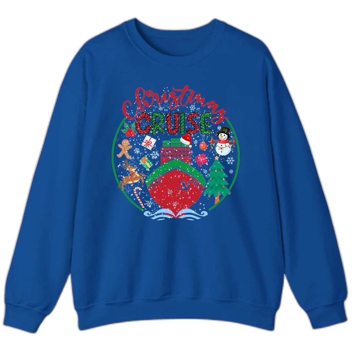 Cruising Cheer Holiday Christmas Cruise Sweatshirt in Royal