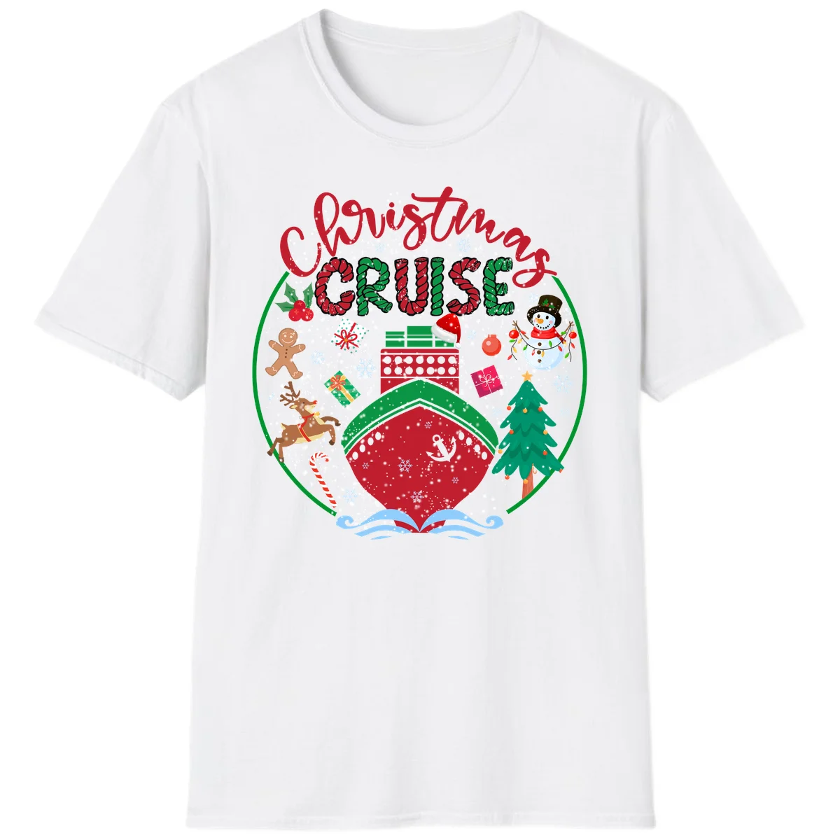 Cruising Cheer Holiday Christmas Vacation T-Shirt in White