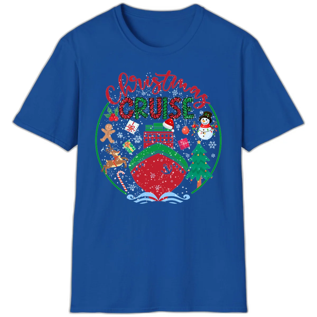 Cruising Cheer Holiday Christmas Vacation T-Shirt in Royal
