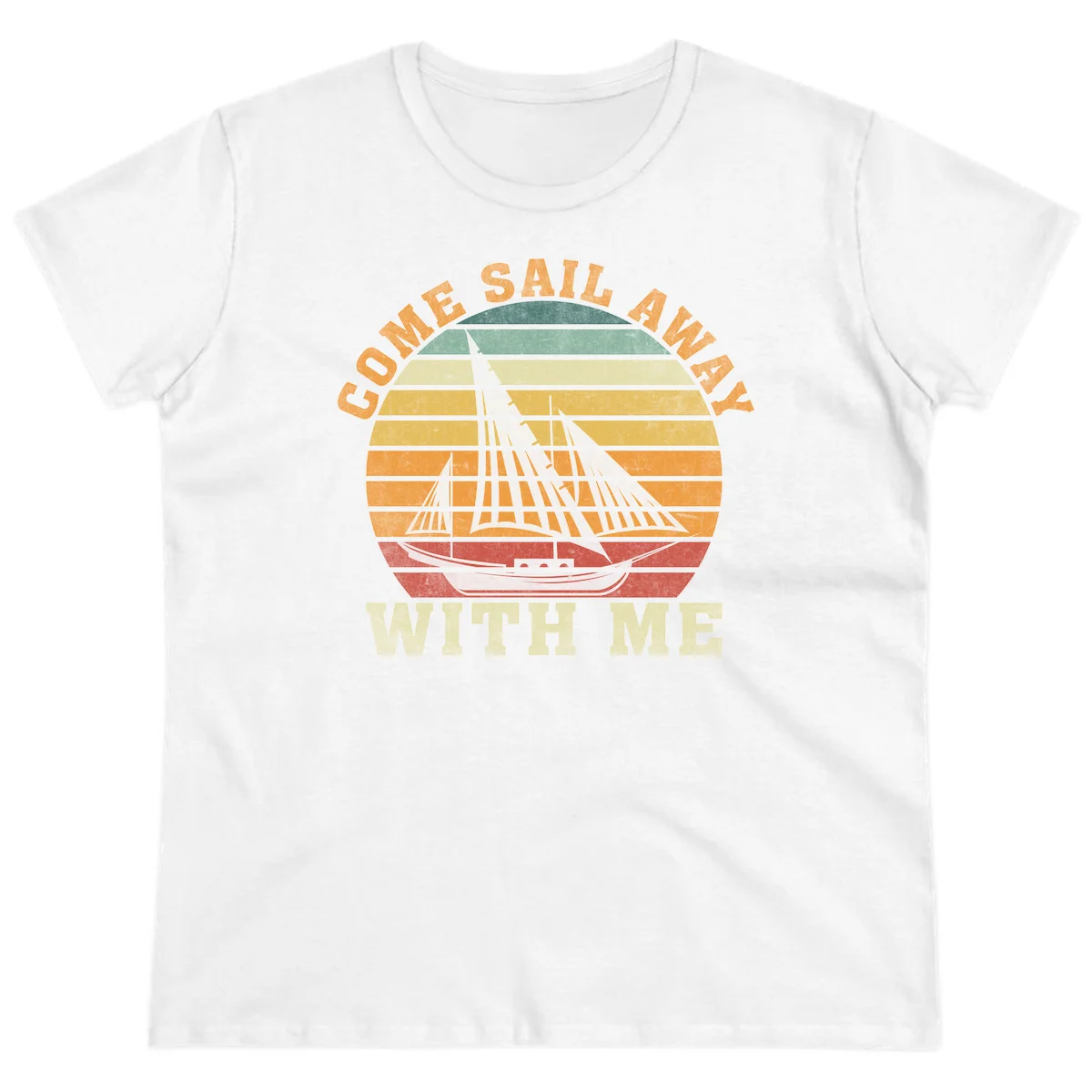 Come Sail Away With Me Ladies Cruise Tee in White