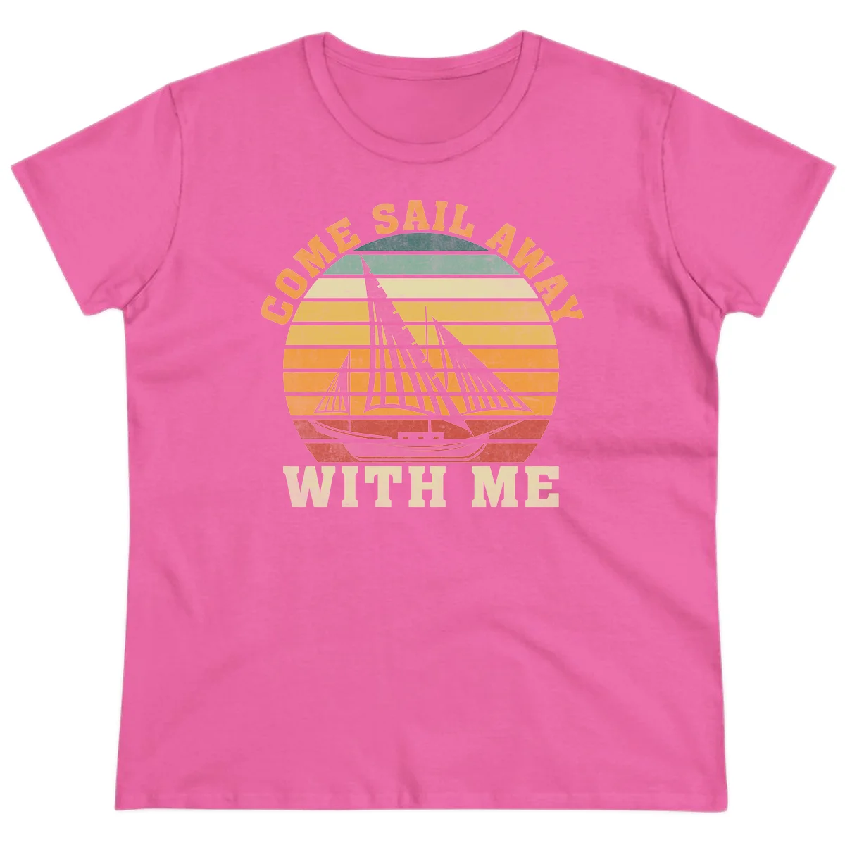 Come Sail Away With Me Ladies Cruise Tee in Azalea