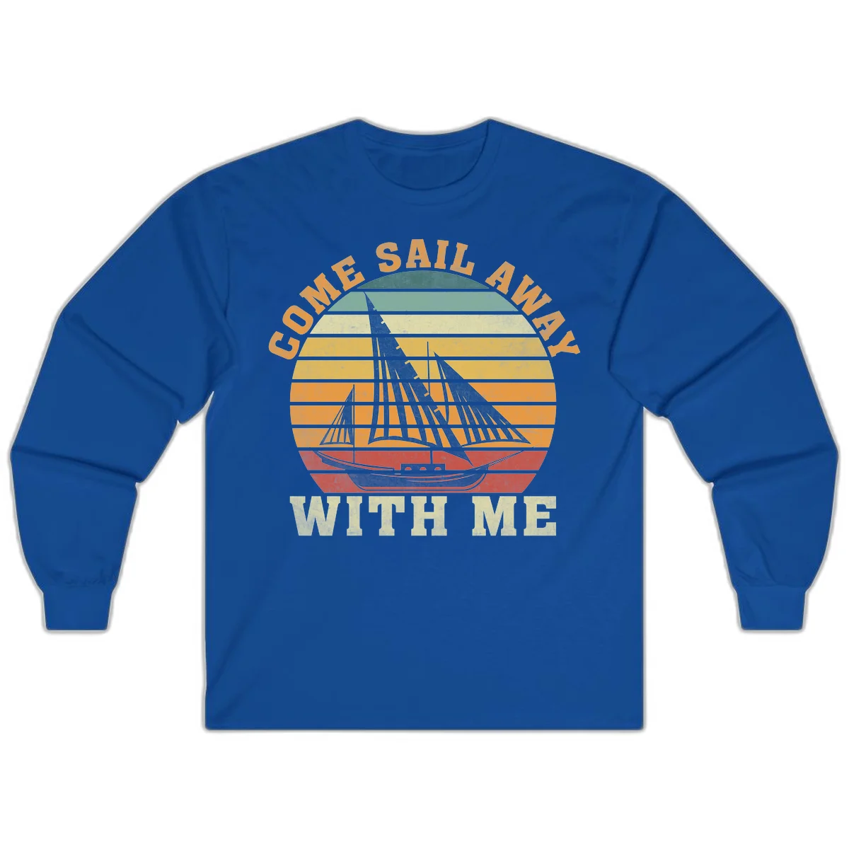 Come Sail Away With Me Vintage Long Sleeve Tee in Royal