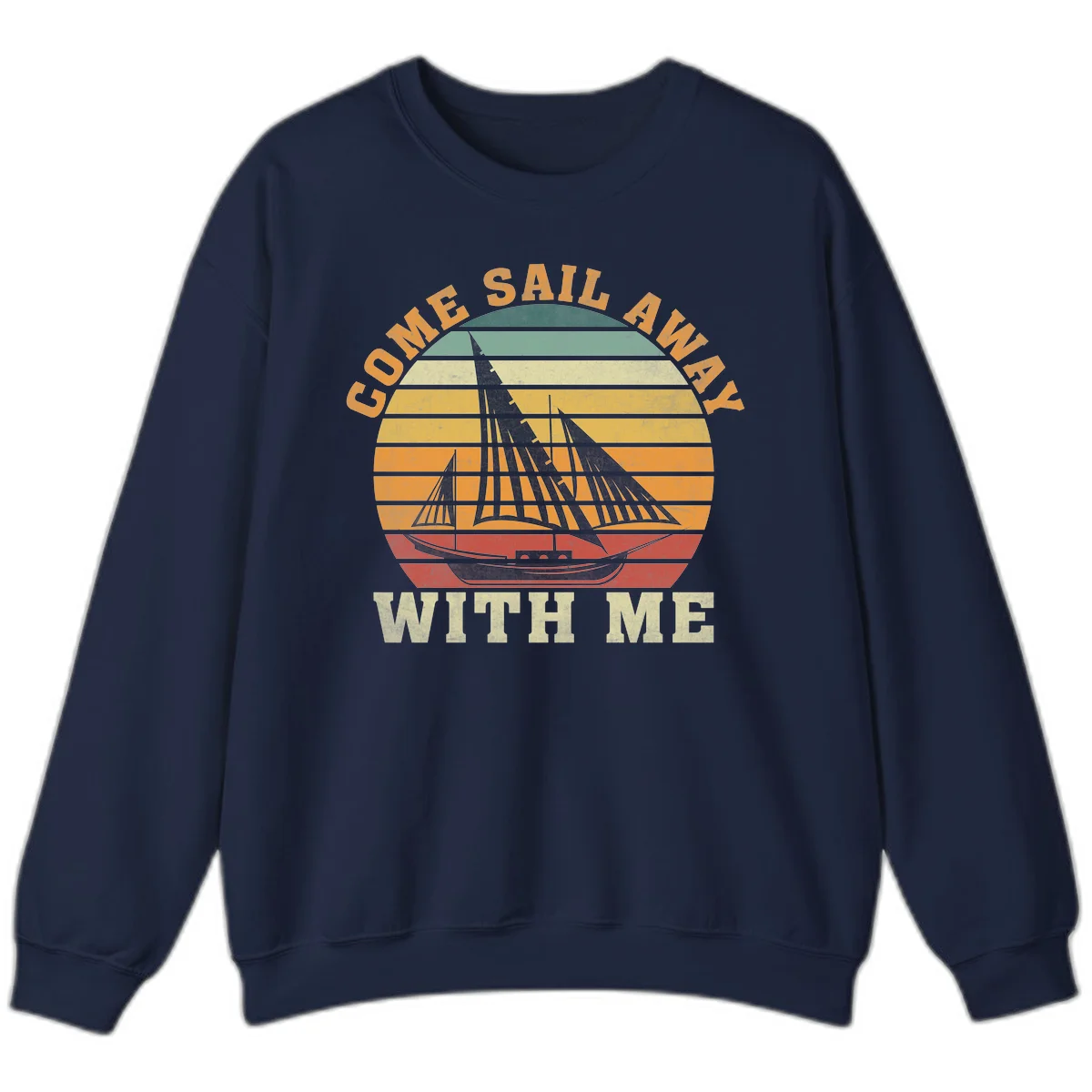 Come Sail Away With Me Vintage Cruise Sweatshirt in Navy
