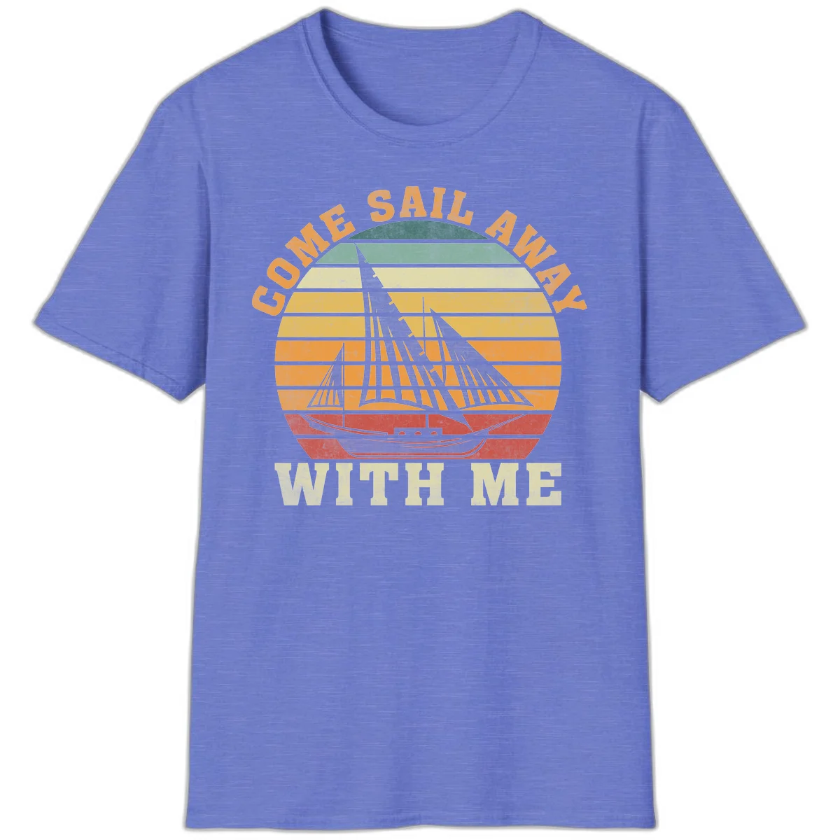 Come Sail Away With Me Vintage Cruise T-Shirt in Heather Royal