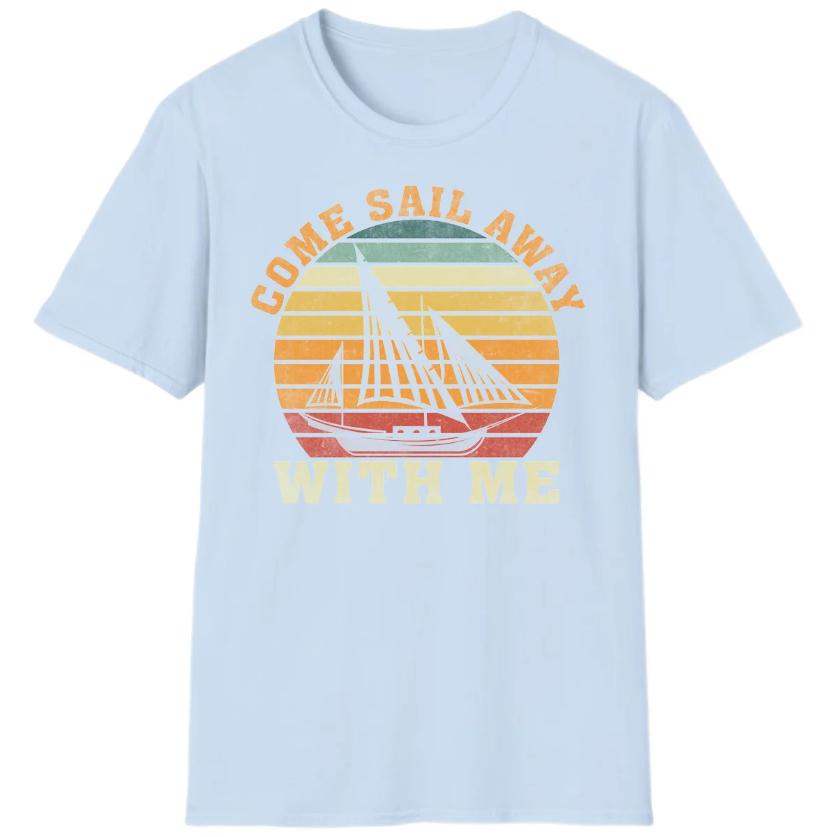 Come Sail Away With Me Vintage Cruise T-Shirt in Light Blue