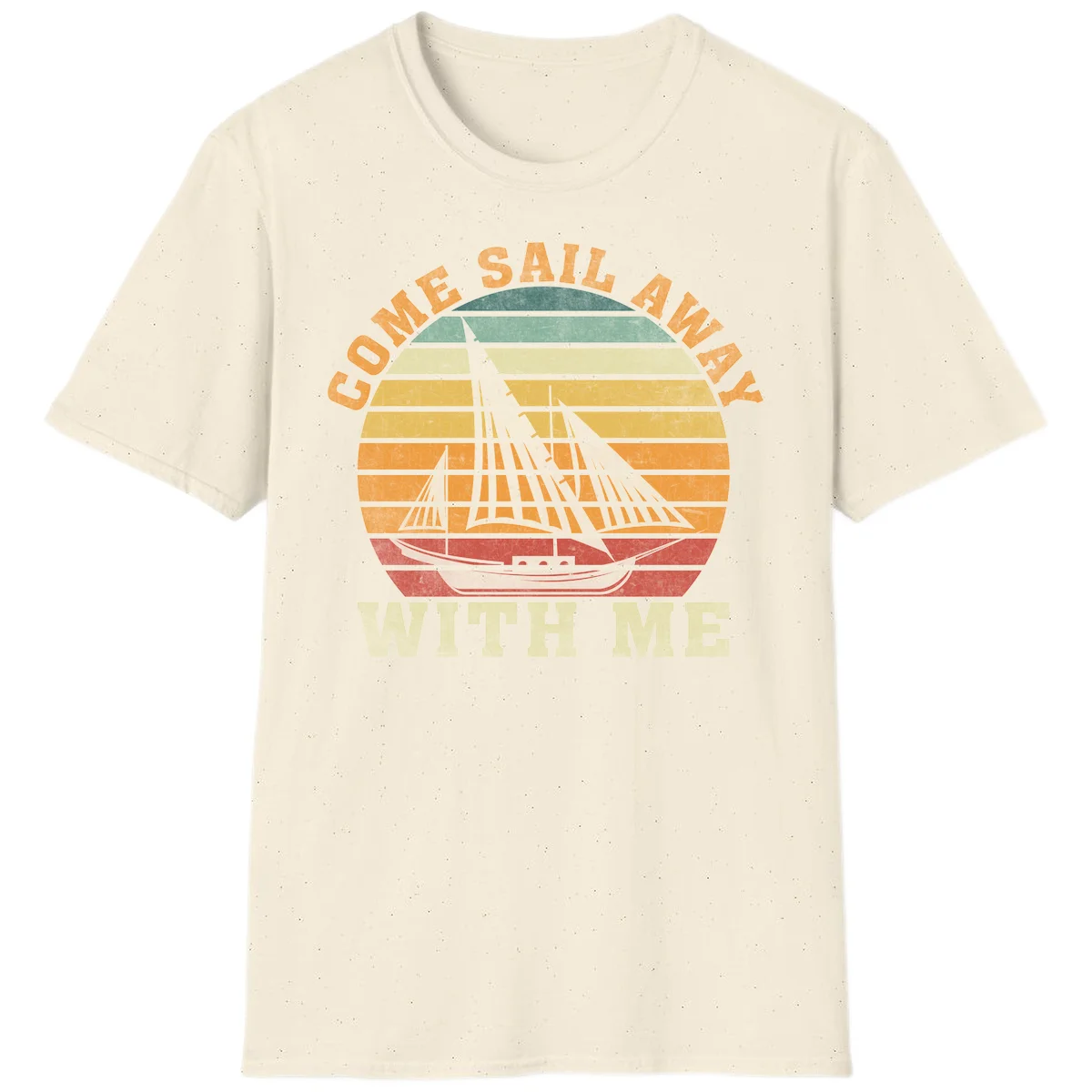Come Sail Away With Me Vintage Cruise T-Shirt in Natural