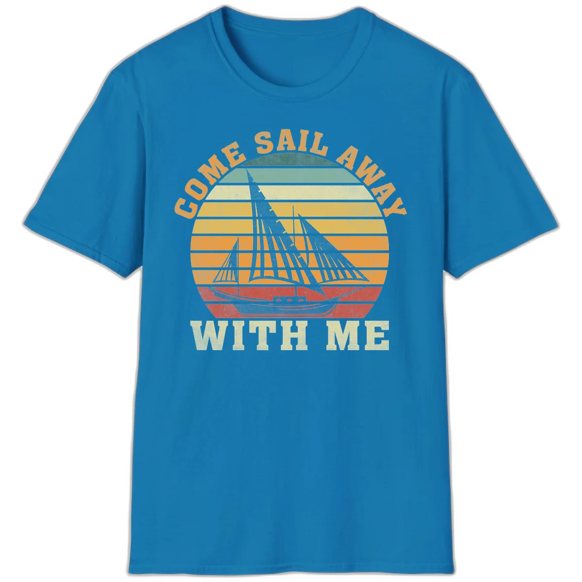 Come Sail Away With Me Vintage Cruise T-Shirt in Sapphire