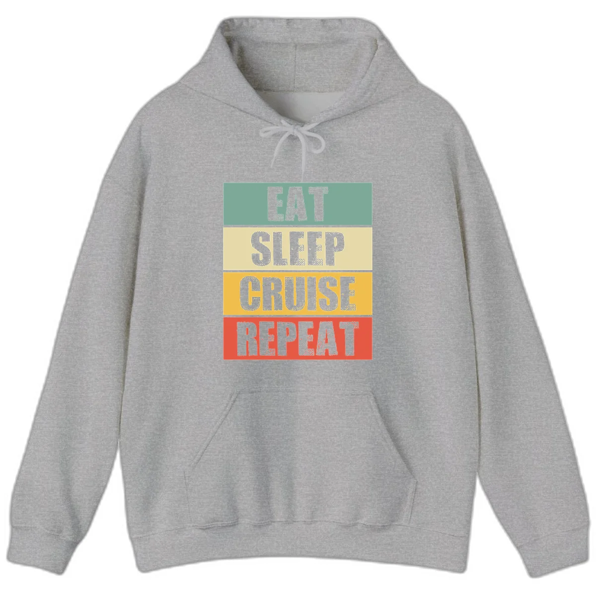 Eat Sleep Cruise Repeat Warm Vacation Hoodie in Sport Grey