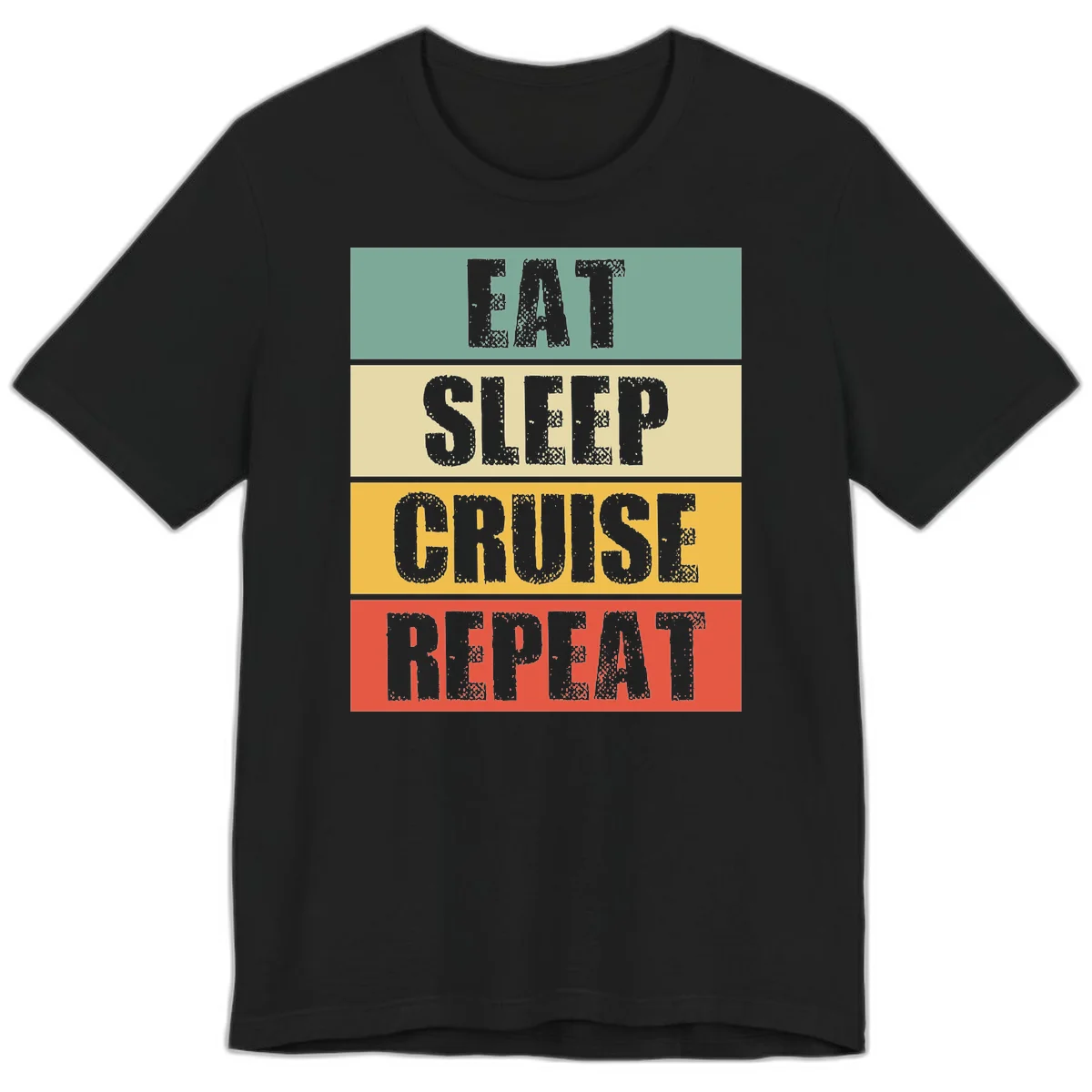 Eat Sleep Cruise Repeat Vacation Premium T-Shirt in Black