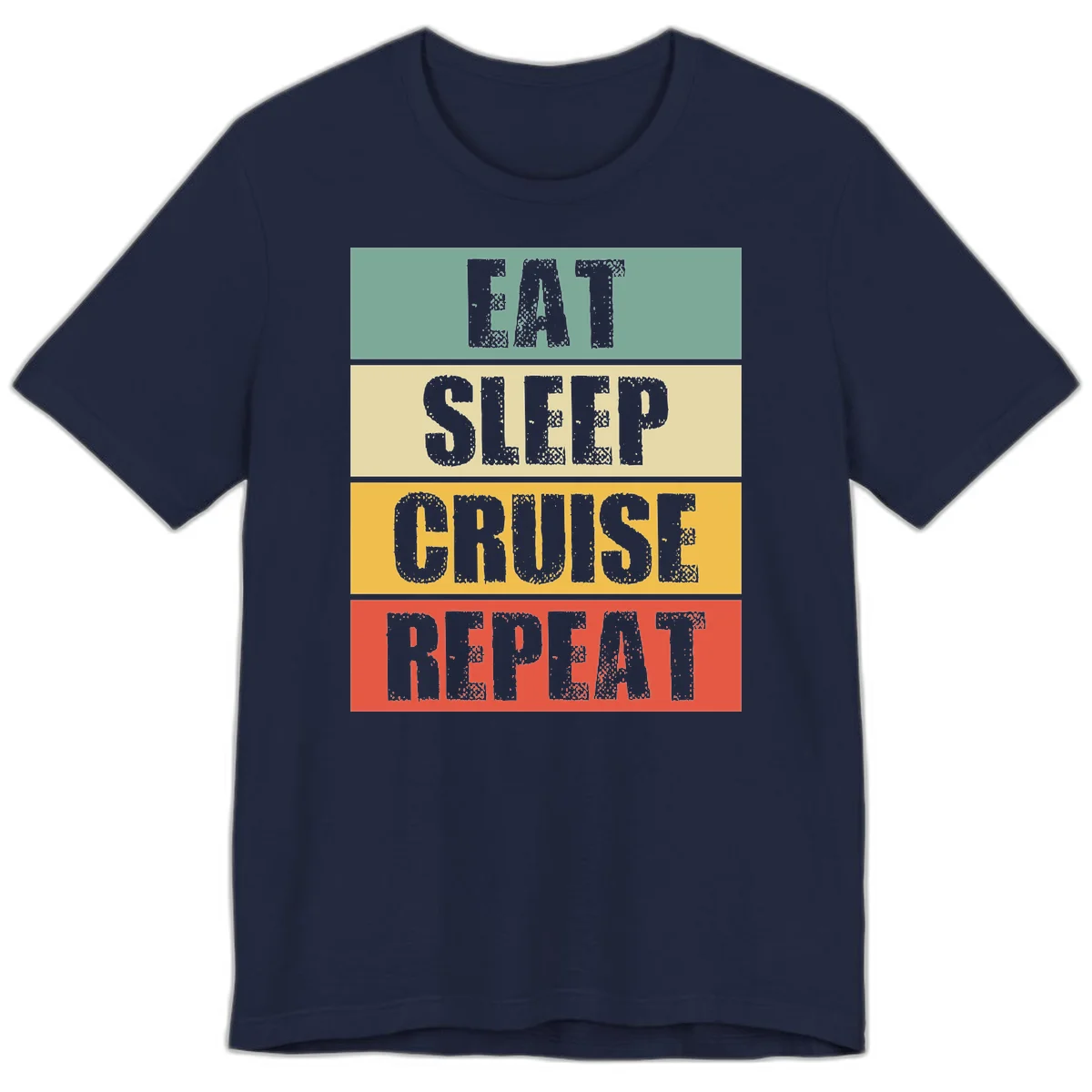 Eat Sleep Cruise Repeat Vacation Premium T-Shirt in Navy