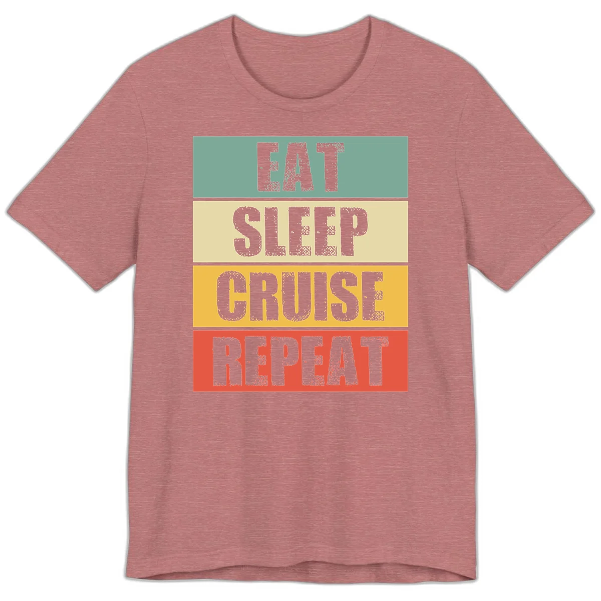 Eat Sleep Cruise Repeat Vacation Premium T-Shirt in Heather Mauve