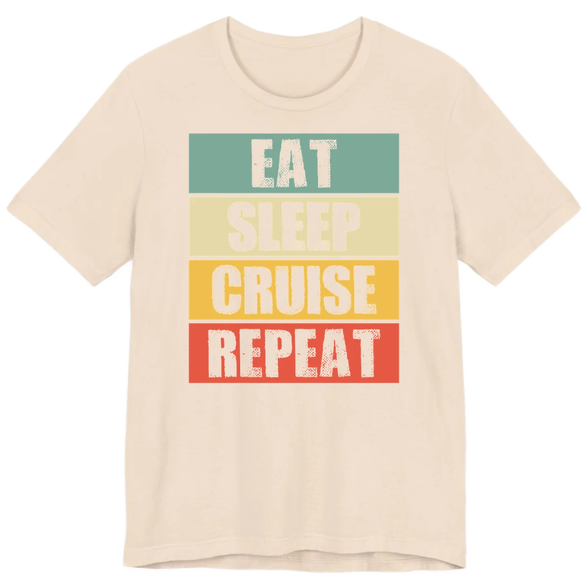 Eat Sleep Cruise Repeat Vacation Premium T-Shirt in Soft Cream