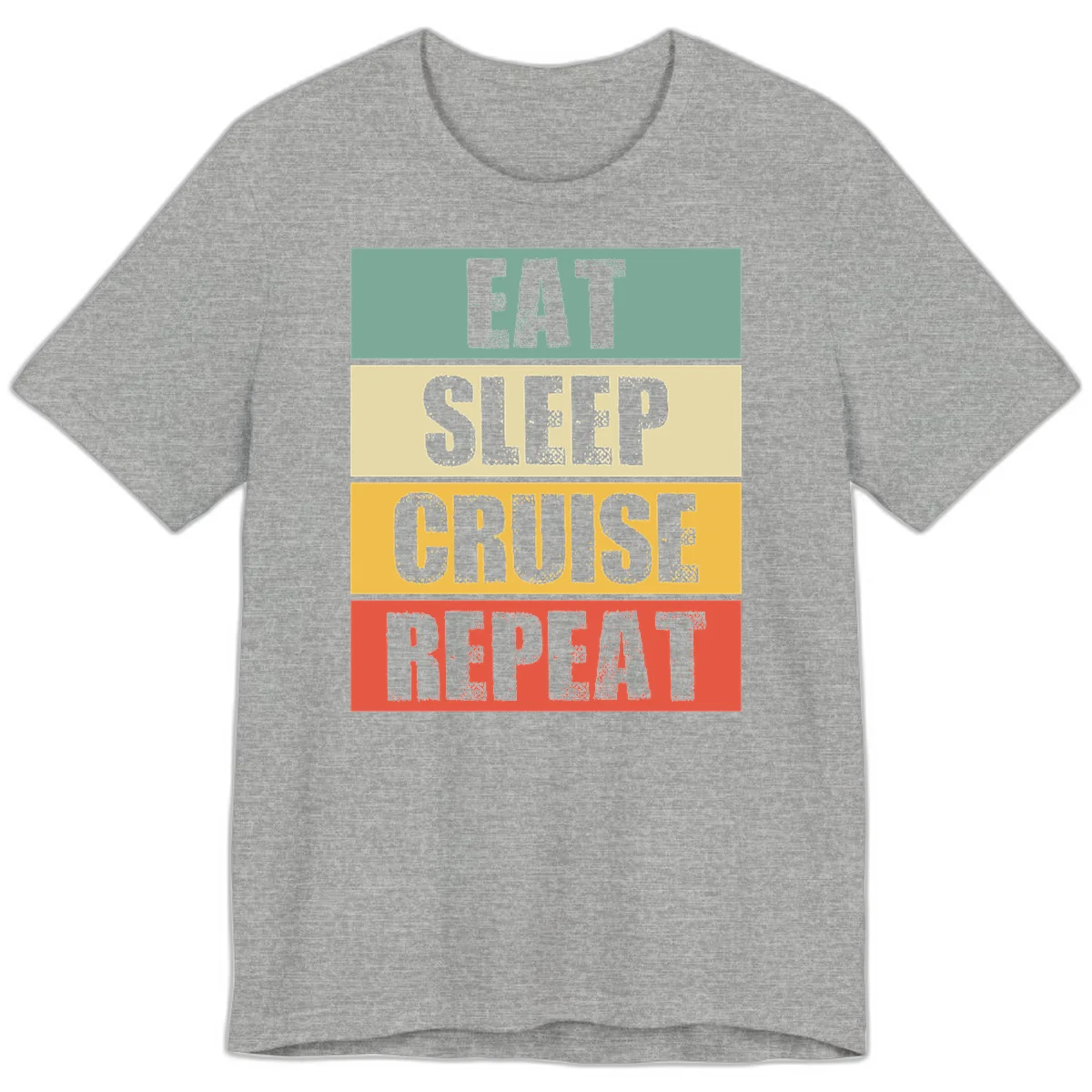 Eat Sleep Cruise Repeat Vacation Premium T-Shirt in Athletic Heather